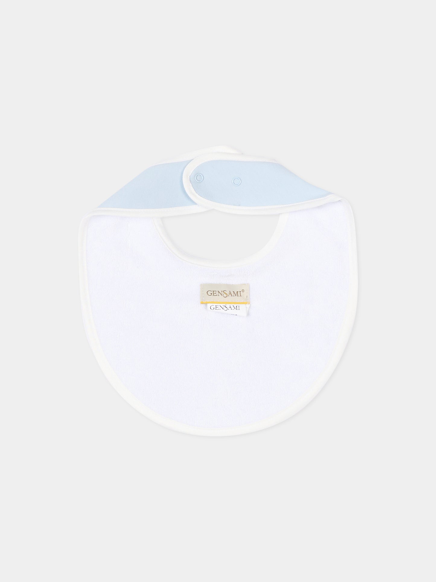 Bavaglino celeste con ricamo alpaca,Gensami,BIB-ALP-J LIGHT BLUE