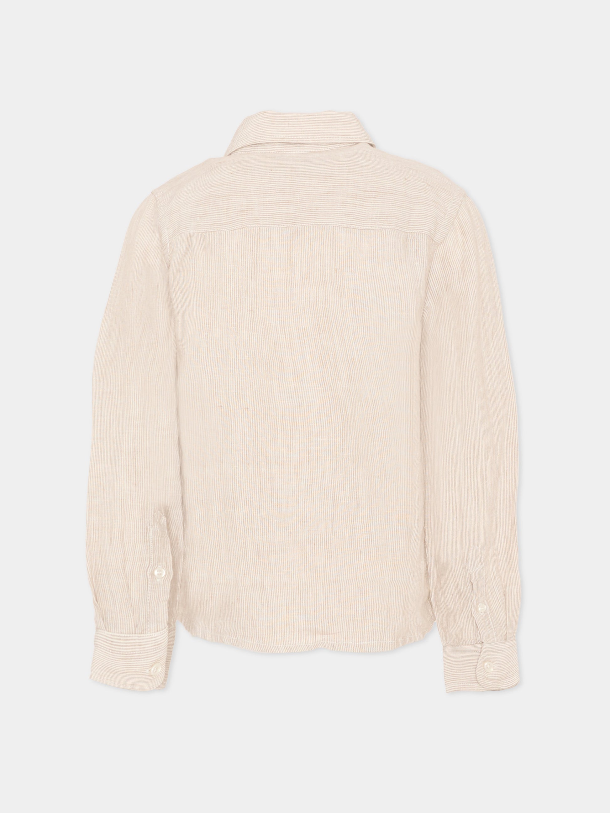 Camicia bianca per bambino a righe,Paul & Shark Junior,WUC000 LUE02 80224