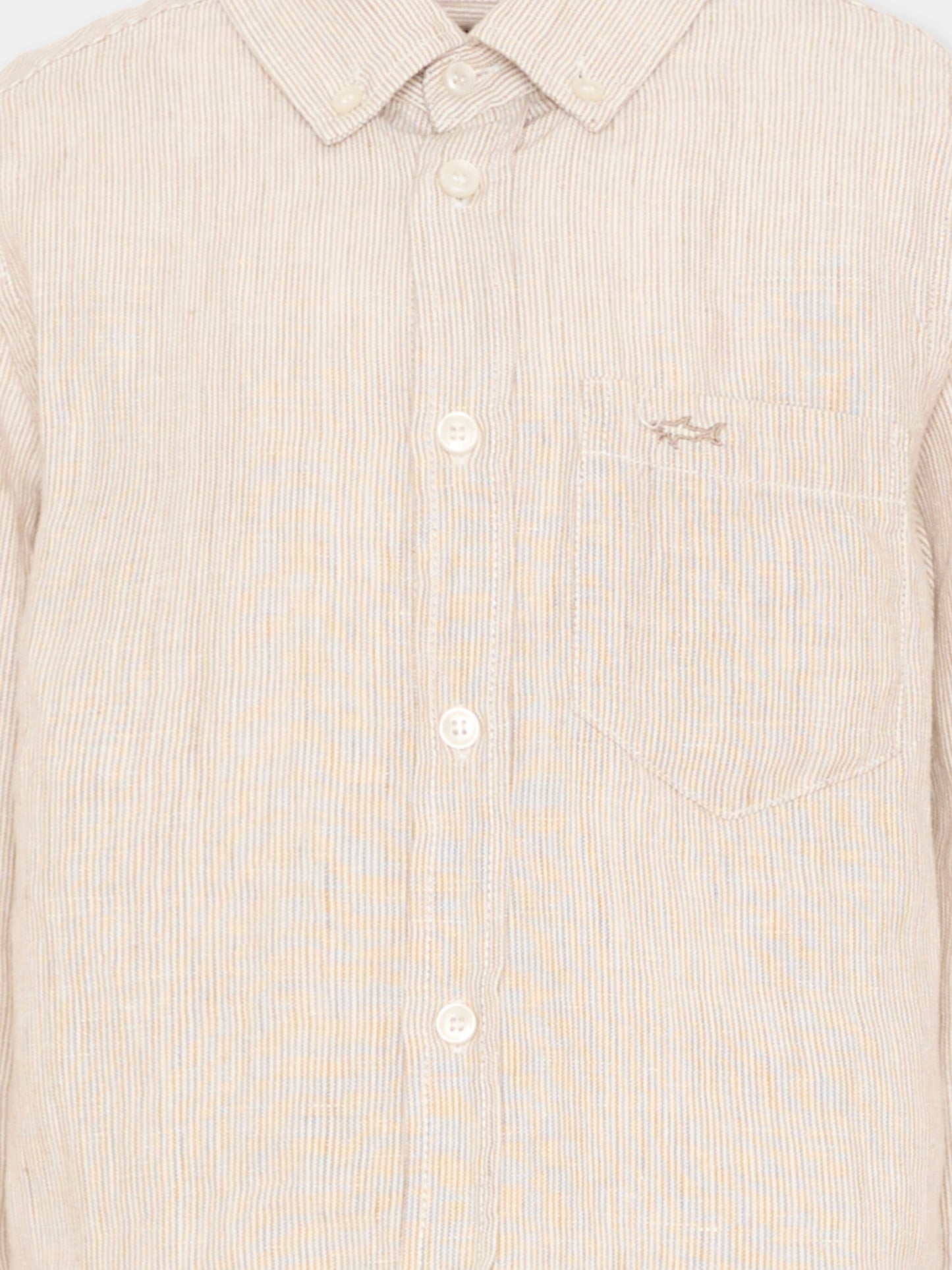 Camicia bianca per bambino a righe,Paul & Shark Junior,WUC000 LUE02 80224