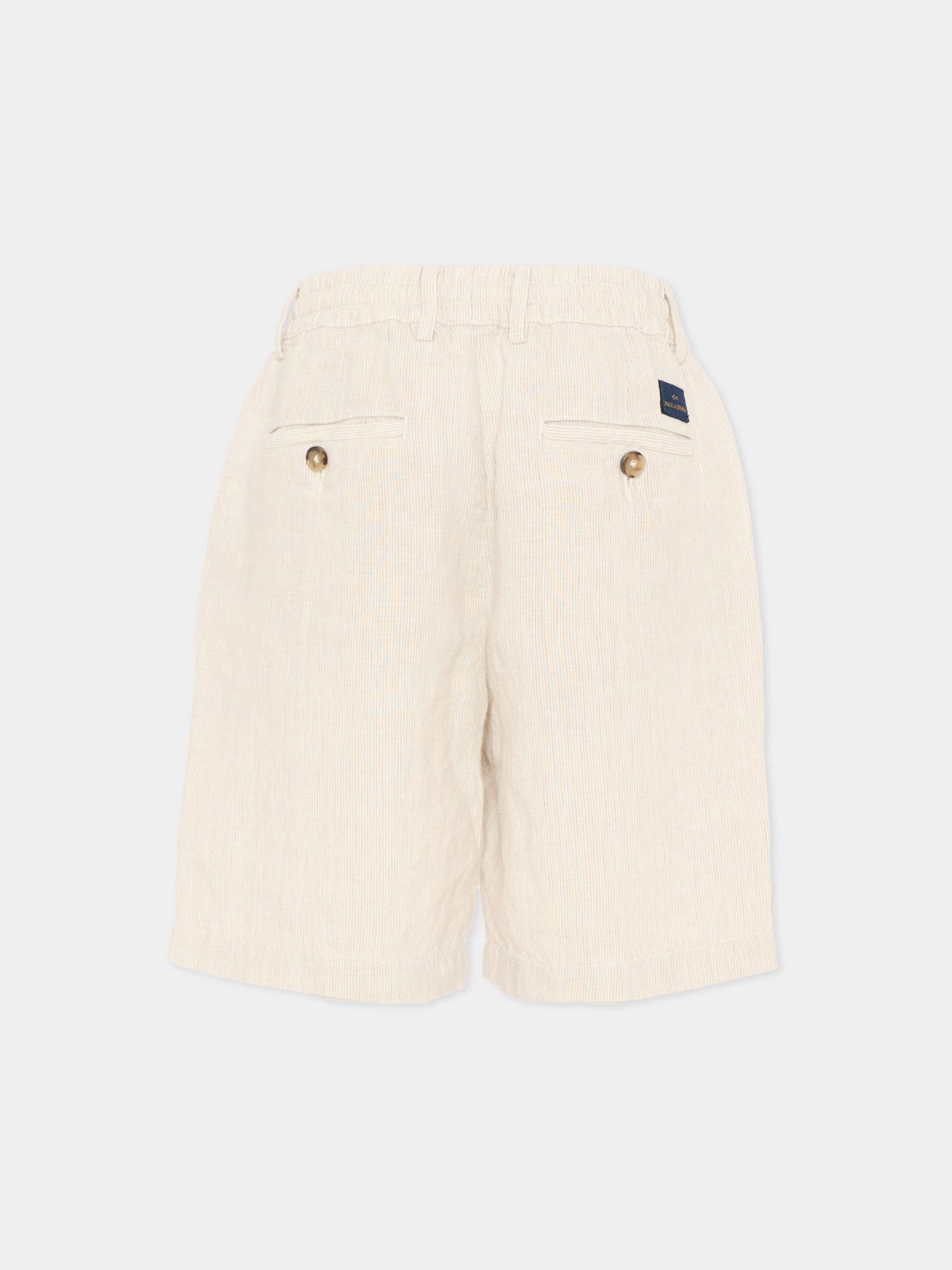 Shorts beige per bambino a righe,Paul & Shark Junior,WUQ000 LUE03 80224