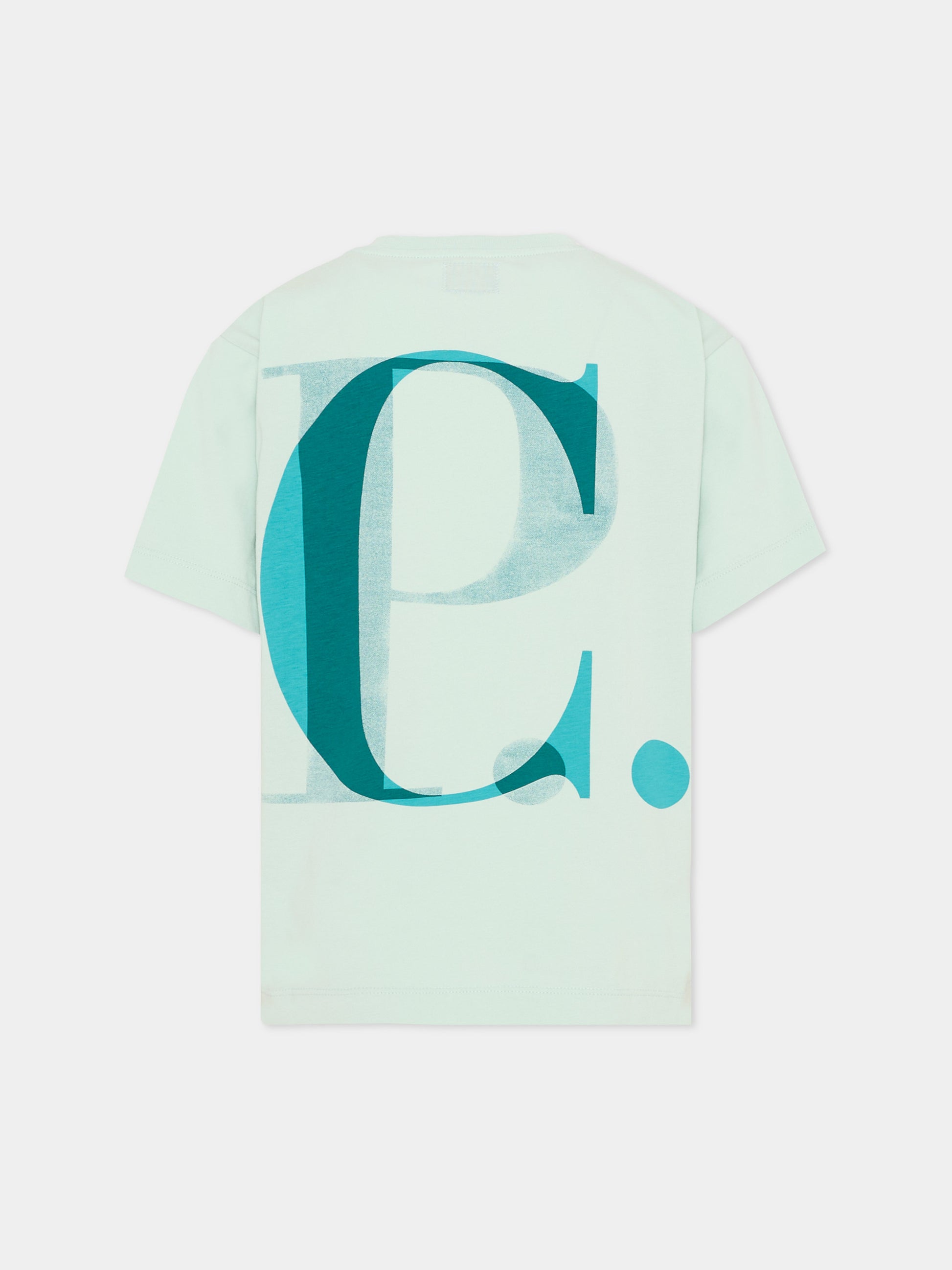 T-Shirt celeste per bambino con logo,C. P. Company,CSM002-LAA17 41372