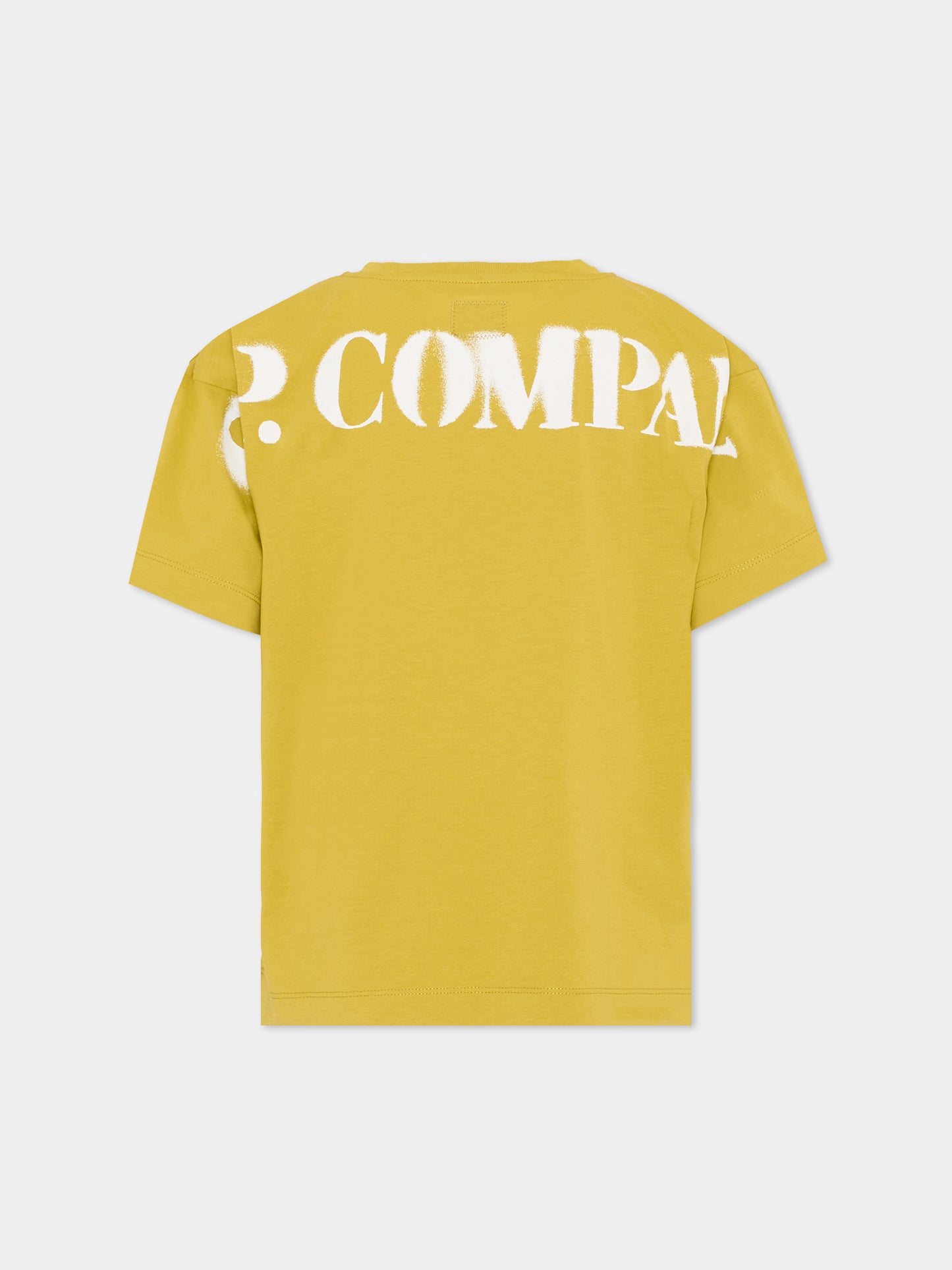 T-Shirt verde per bambino con logo,C. P. Company,CUM00W-LAA17 31826