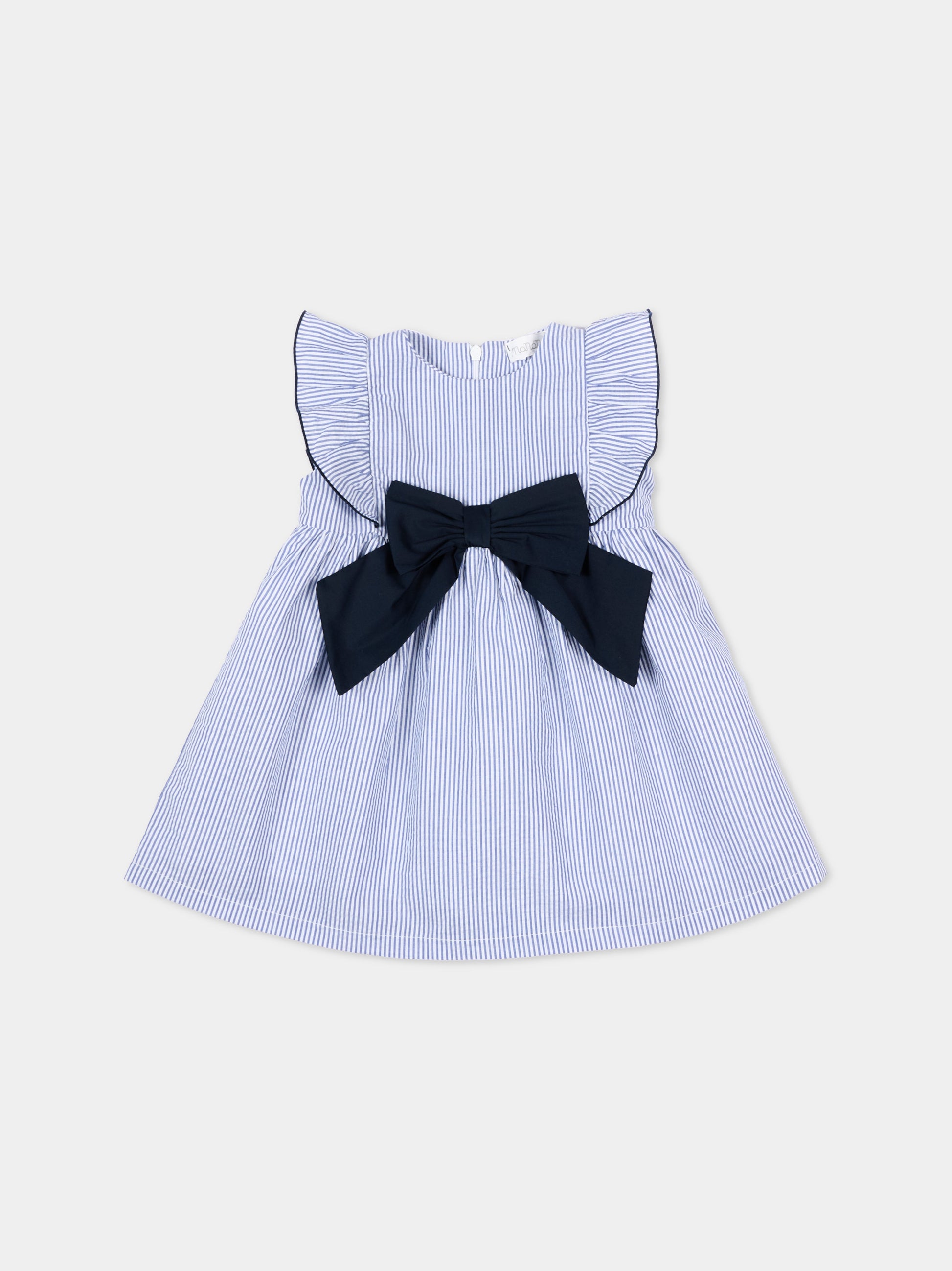 Vestito blu a righe per neonata,Nanán,E26485BL