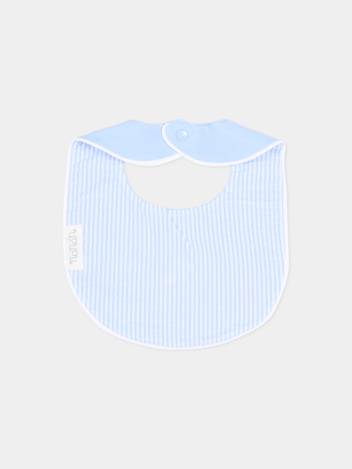 Bavaglino azzurro per neonato con logo,Nanán,E26130A