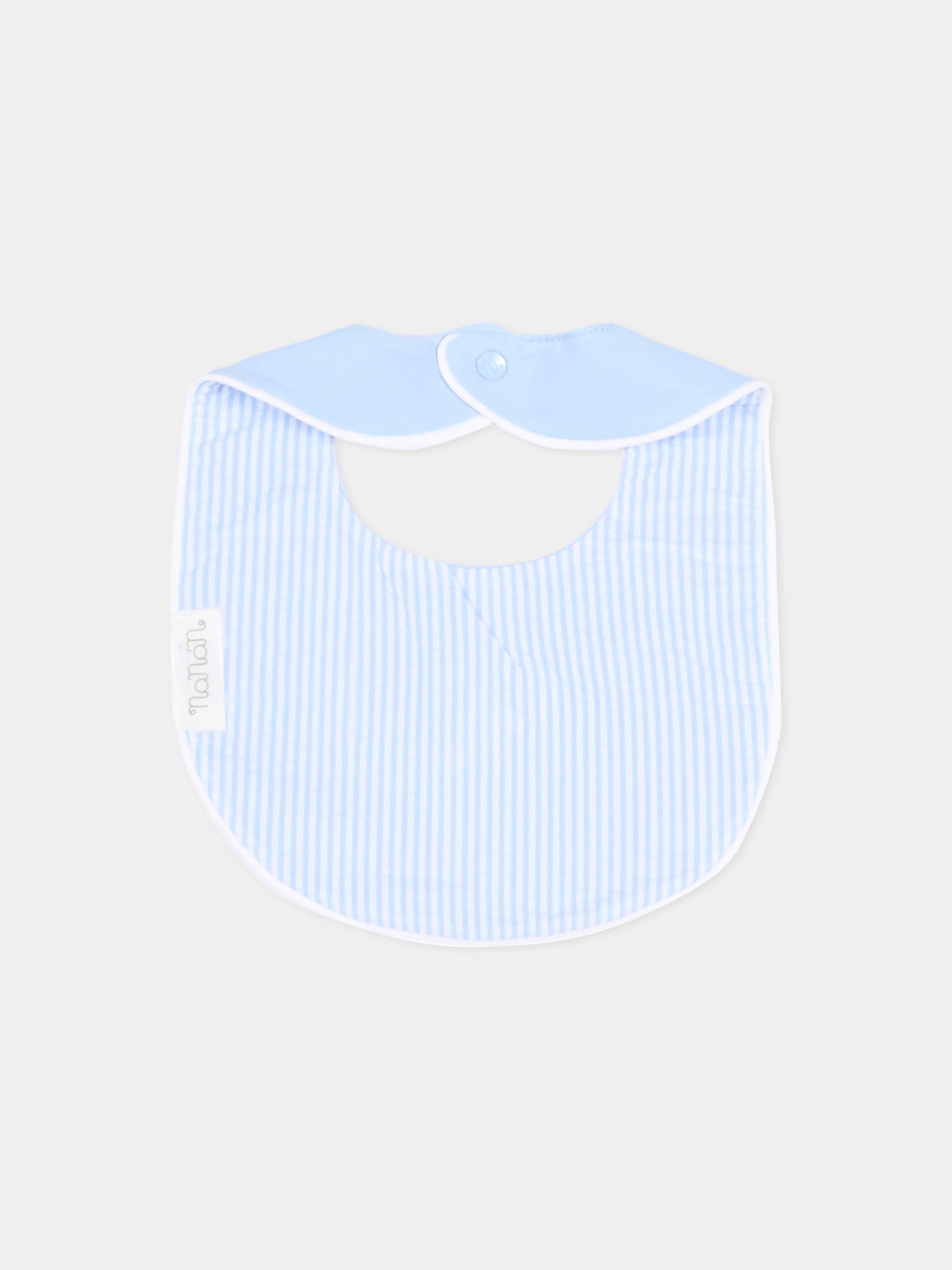 Bavaglino azzurro per neonato con logo,Nanán,E26130A