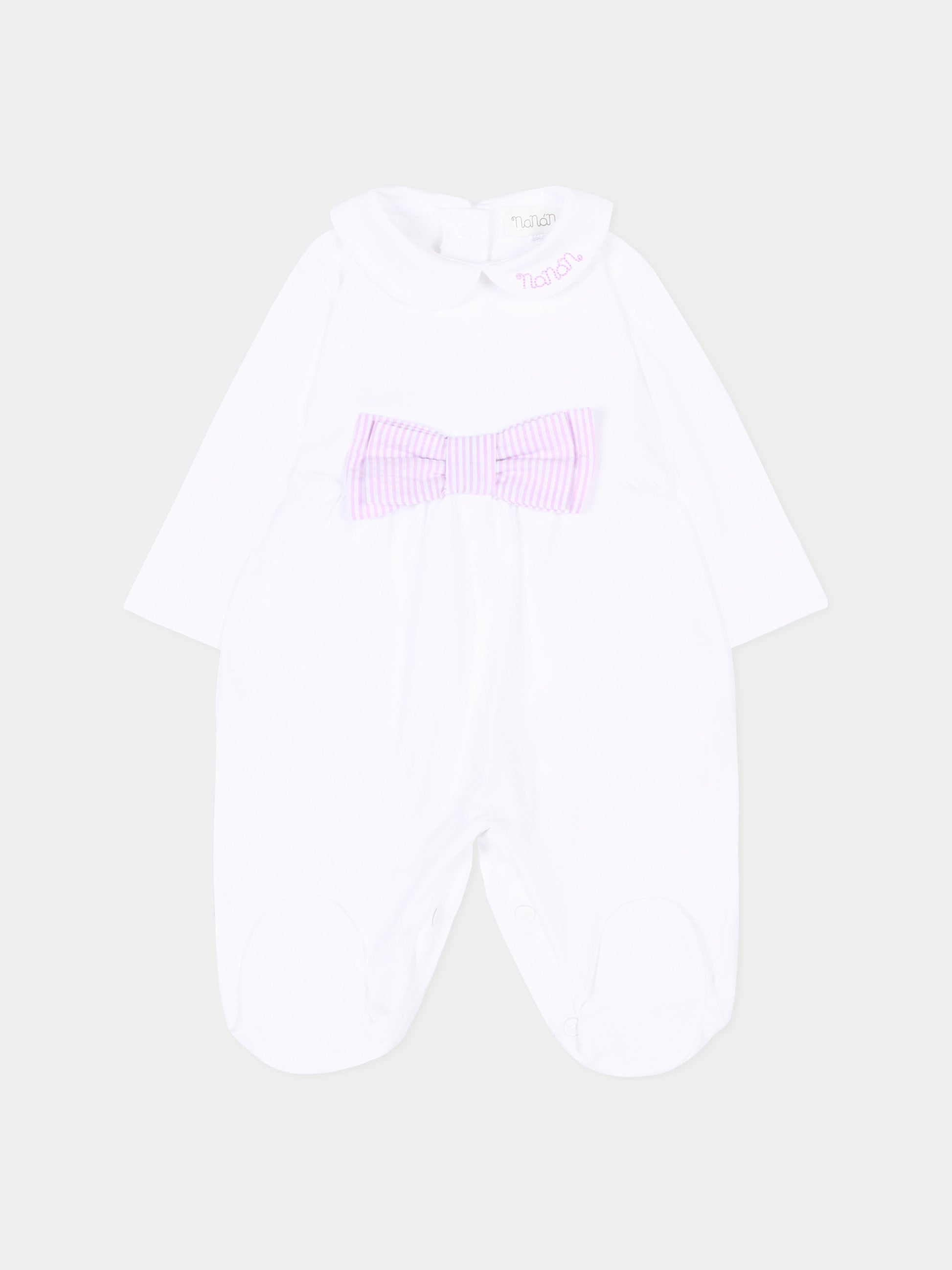 Tutina bianca per neonata con fiocco,Nanán,E26473L