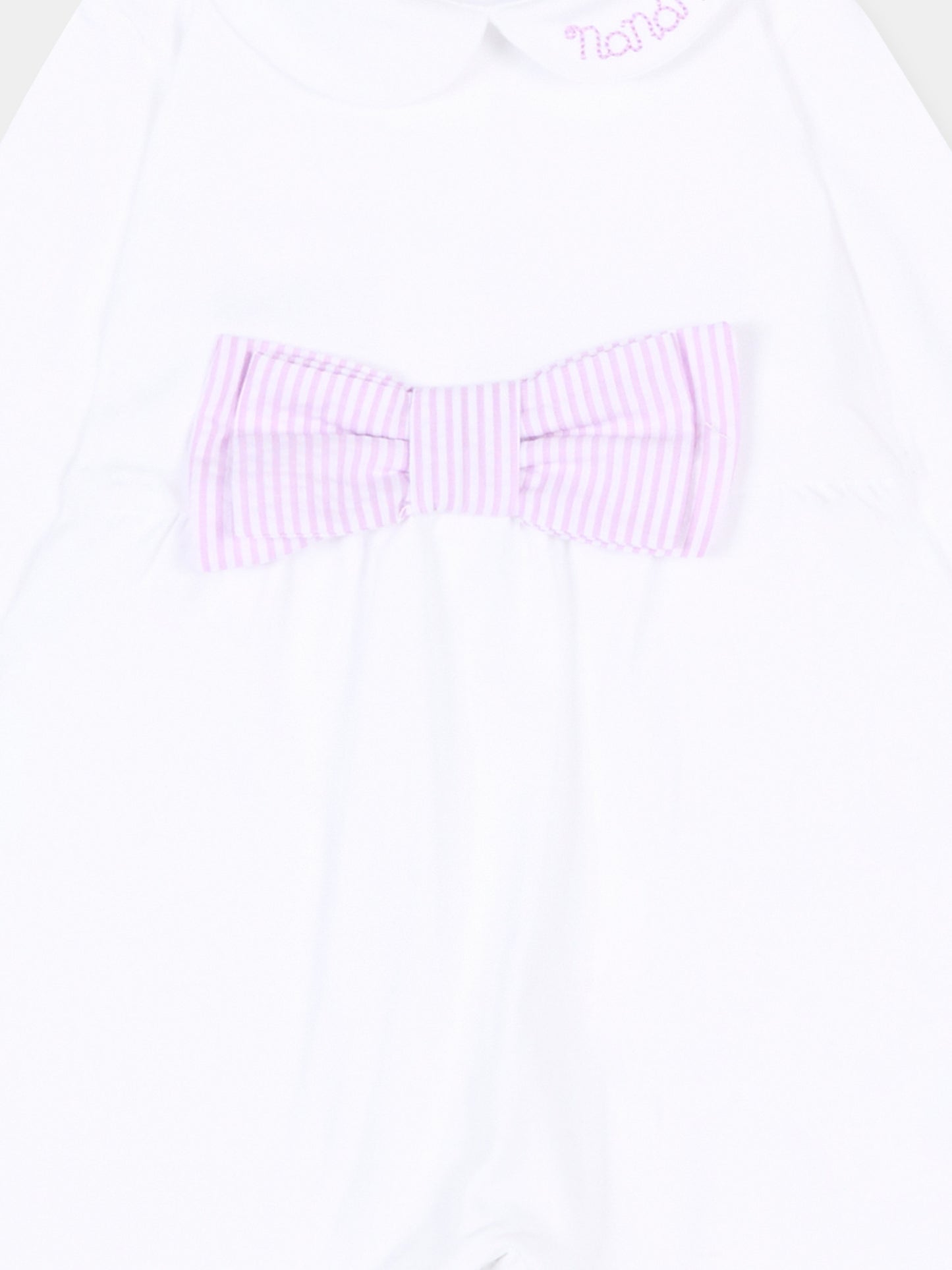 Tutina bianca per neonata con fiocco,Nanán,E26473L