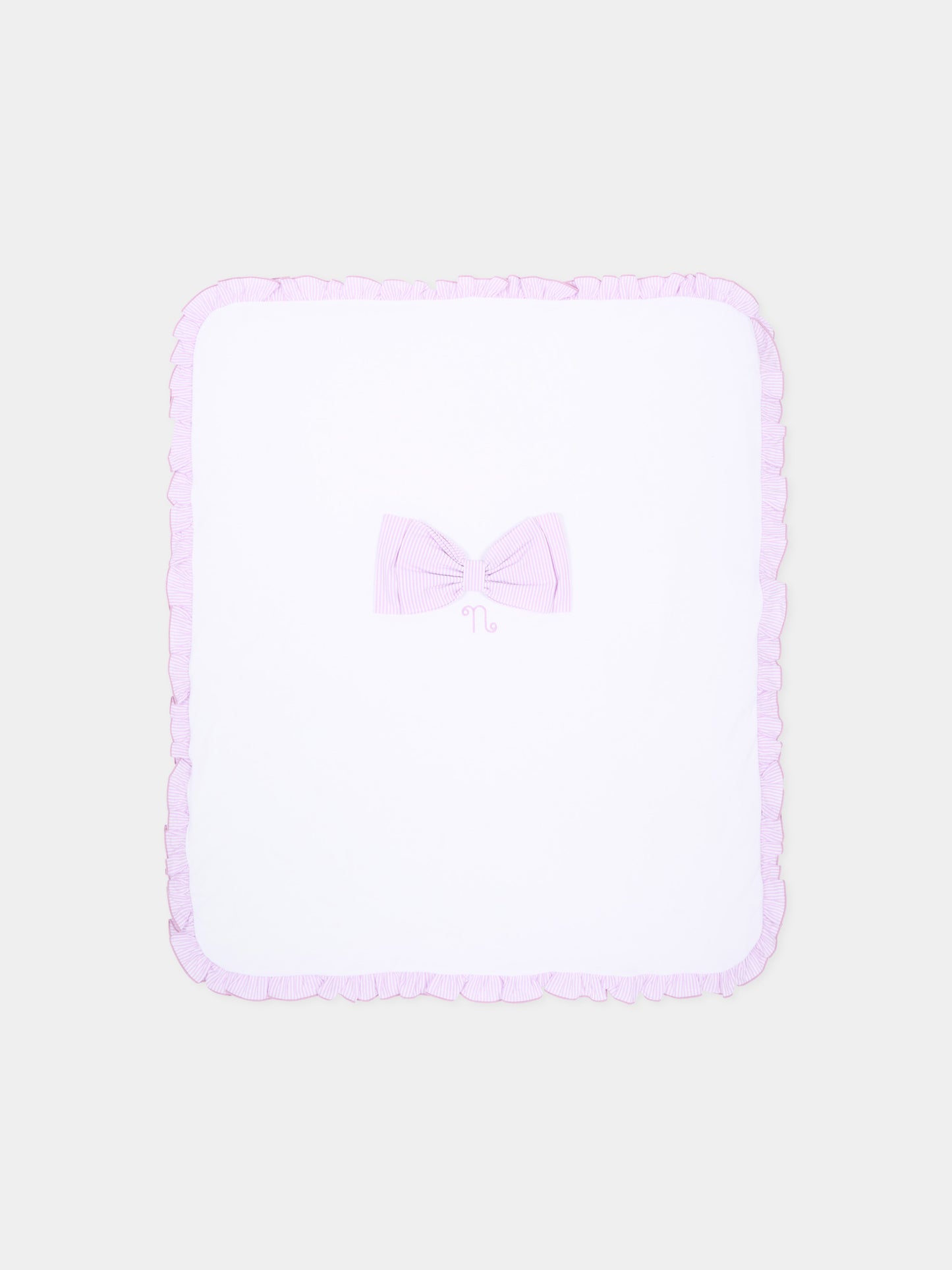 Coperta bianca per neonata con fiocco,Nanán,E26476L