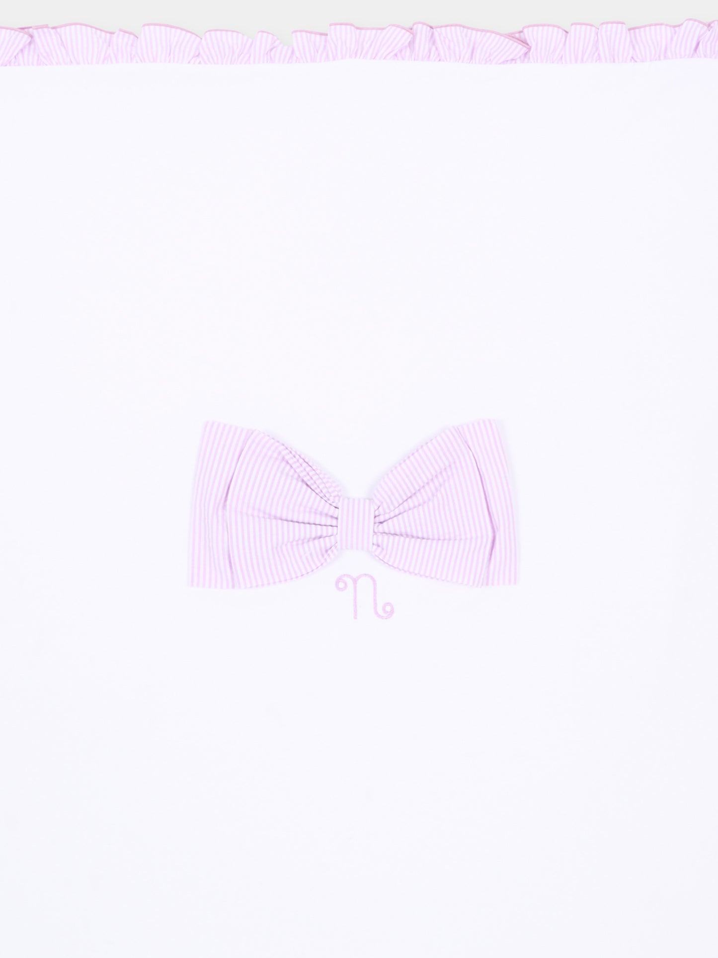 Coperta bianca per neonata con fiocco,Nanán,E26476L