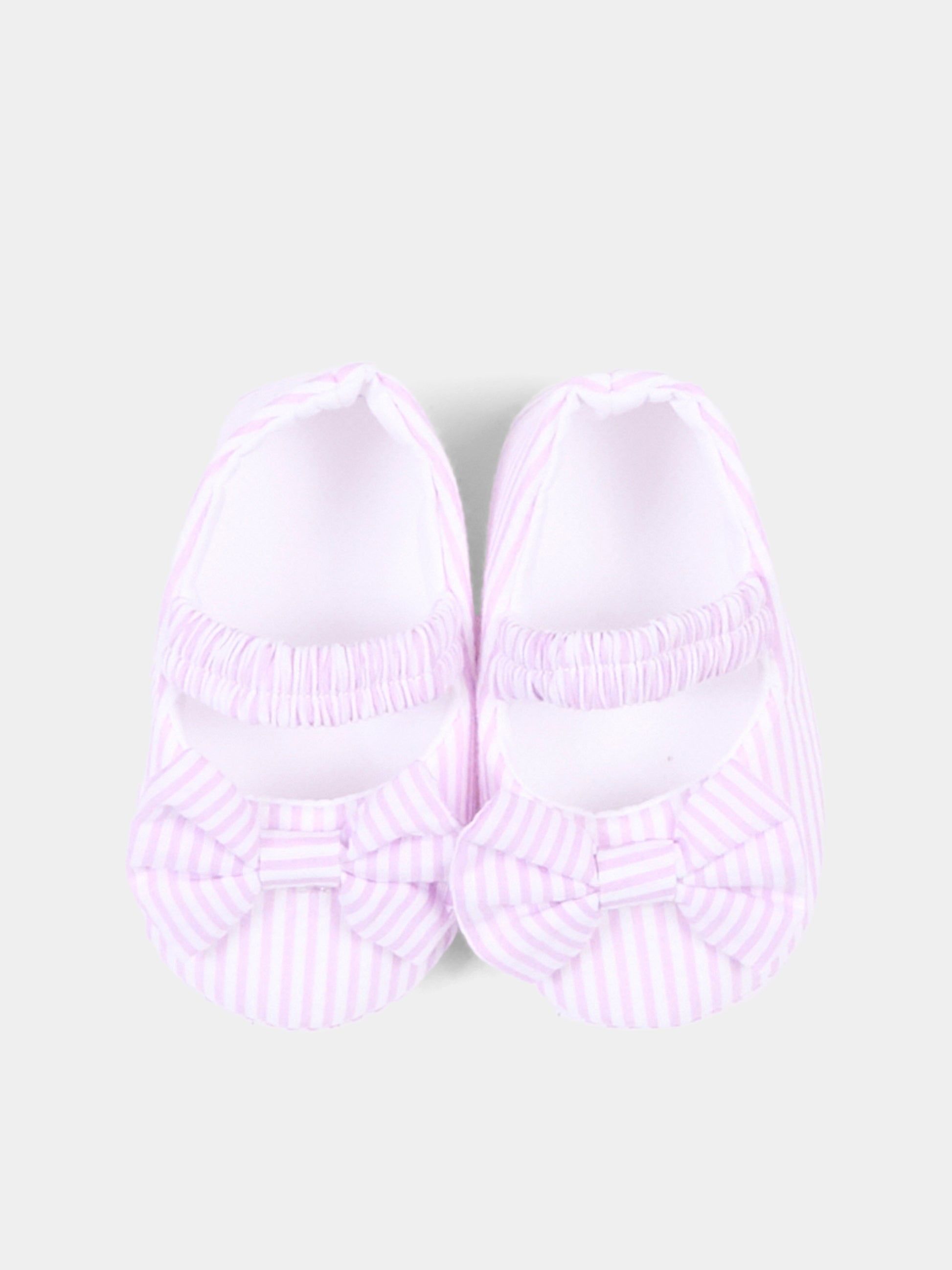 Ballerine lilla per neonata a righe,Nanán,E26488L