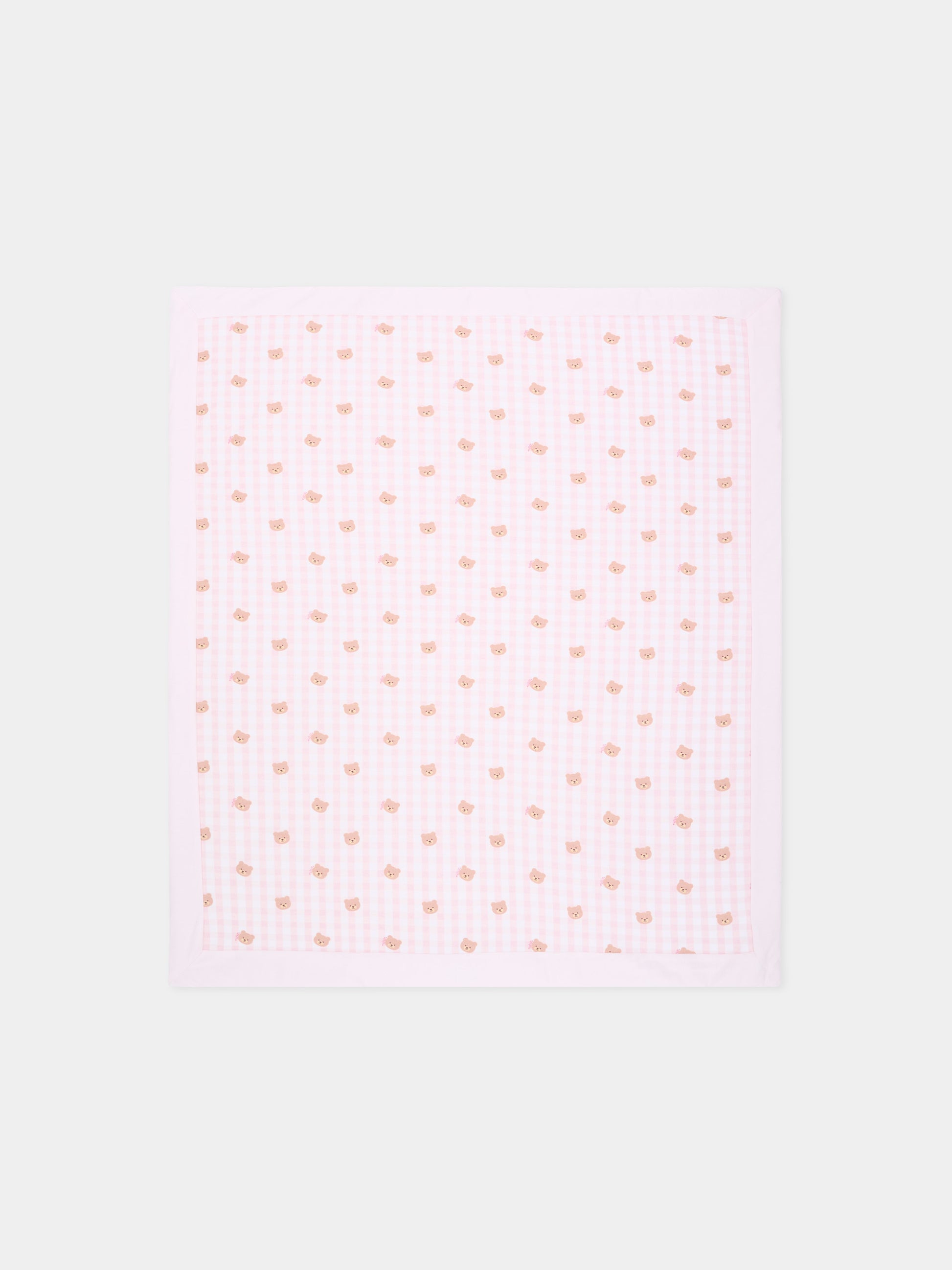 Coperta rosa per neonata con teddy bear,Nanán,E26022R