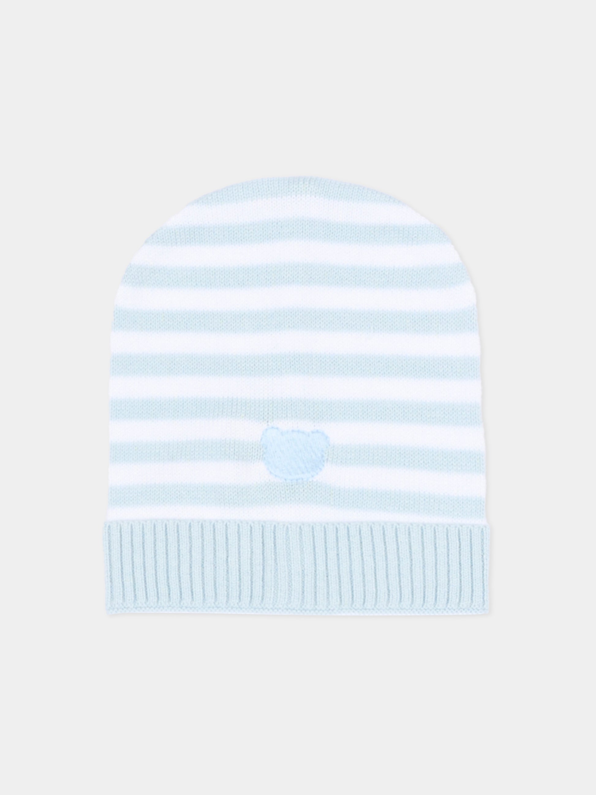 Cappello azzurro a righe per neonato,Nanán,E26006A