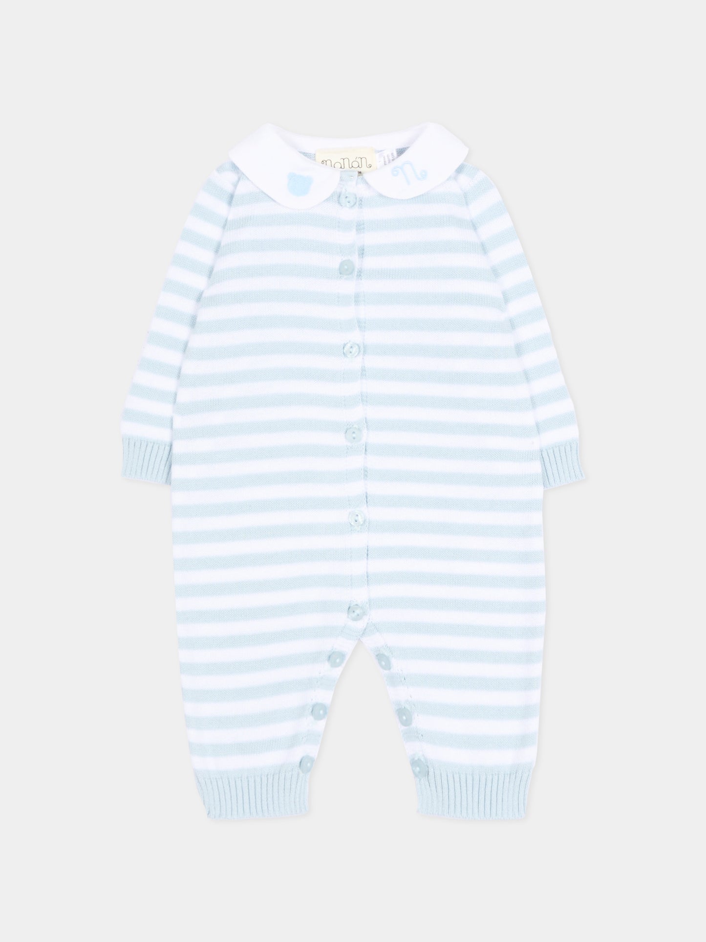 Tutina azzurra a righe per neonato,Nanán,E26003A