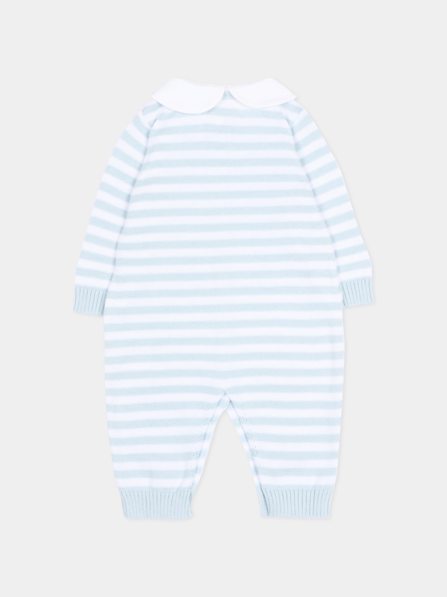 Tutina azzurra a righe per neonato,Nanán,E26003A