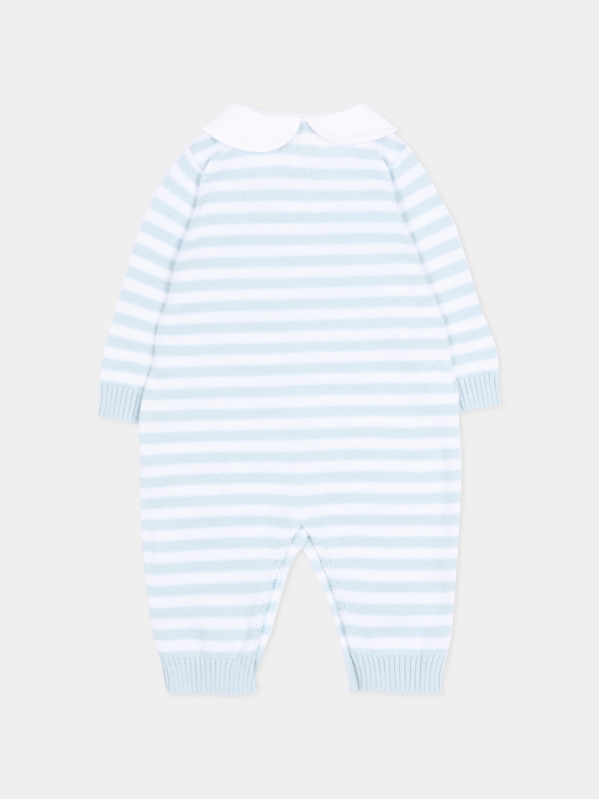 Tutina azzurra a righe per neonato,Nanán,E26003A