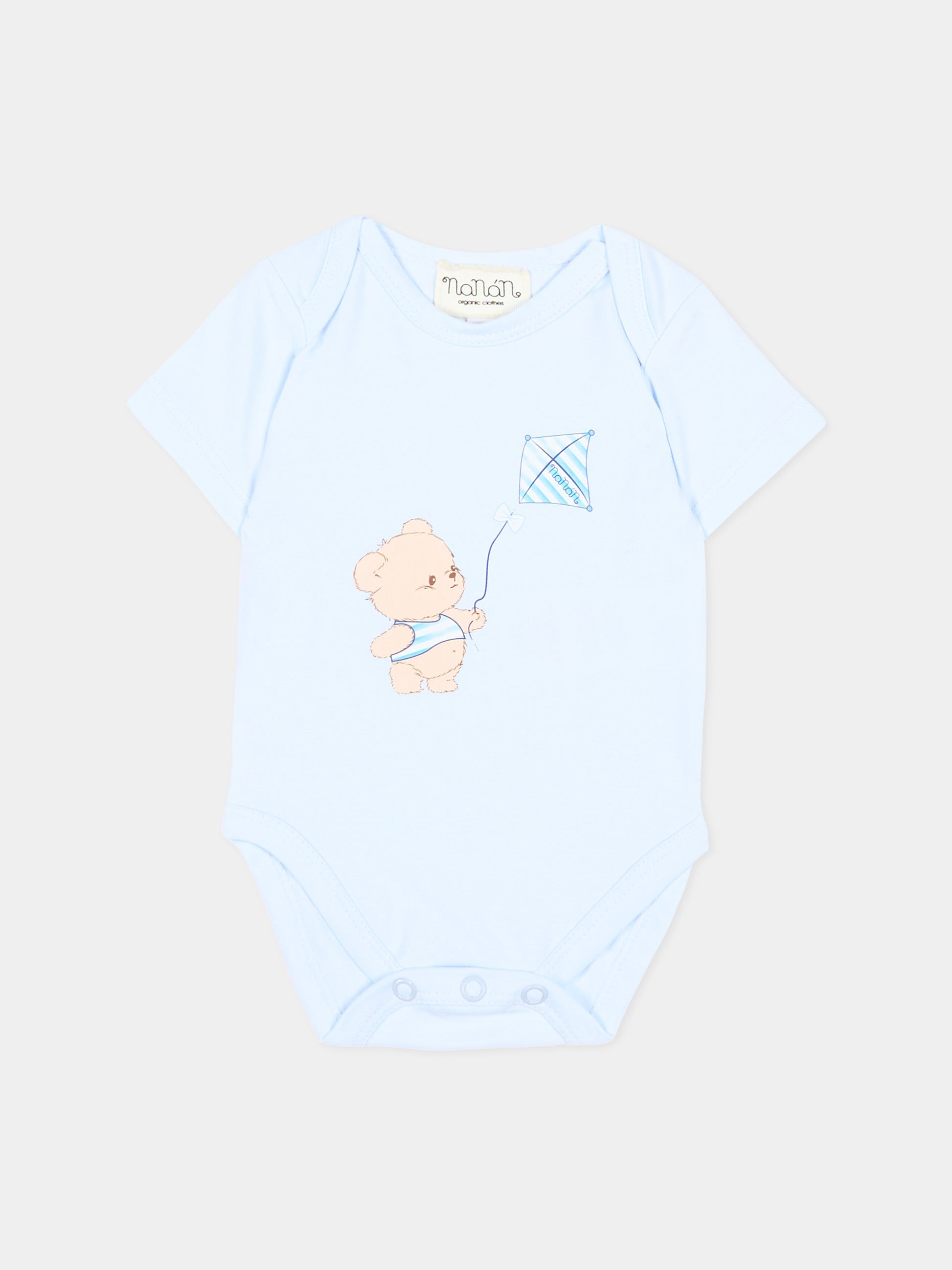 Body azzurro per neonato con orsetto,Nanán,E26014A