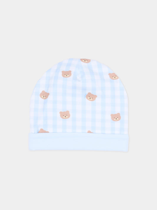 Cappello azzurro per neonato con teddy bear,Nanán,E26020A