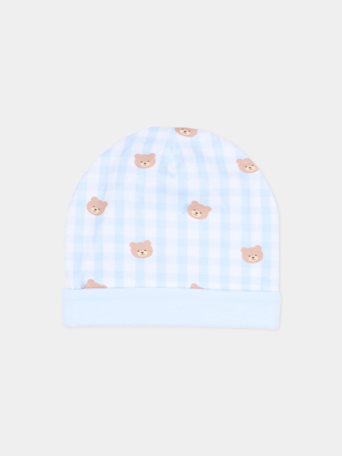 Cappello azzurro per neonato con teddy bear,Nanán,E26020A