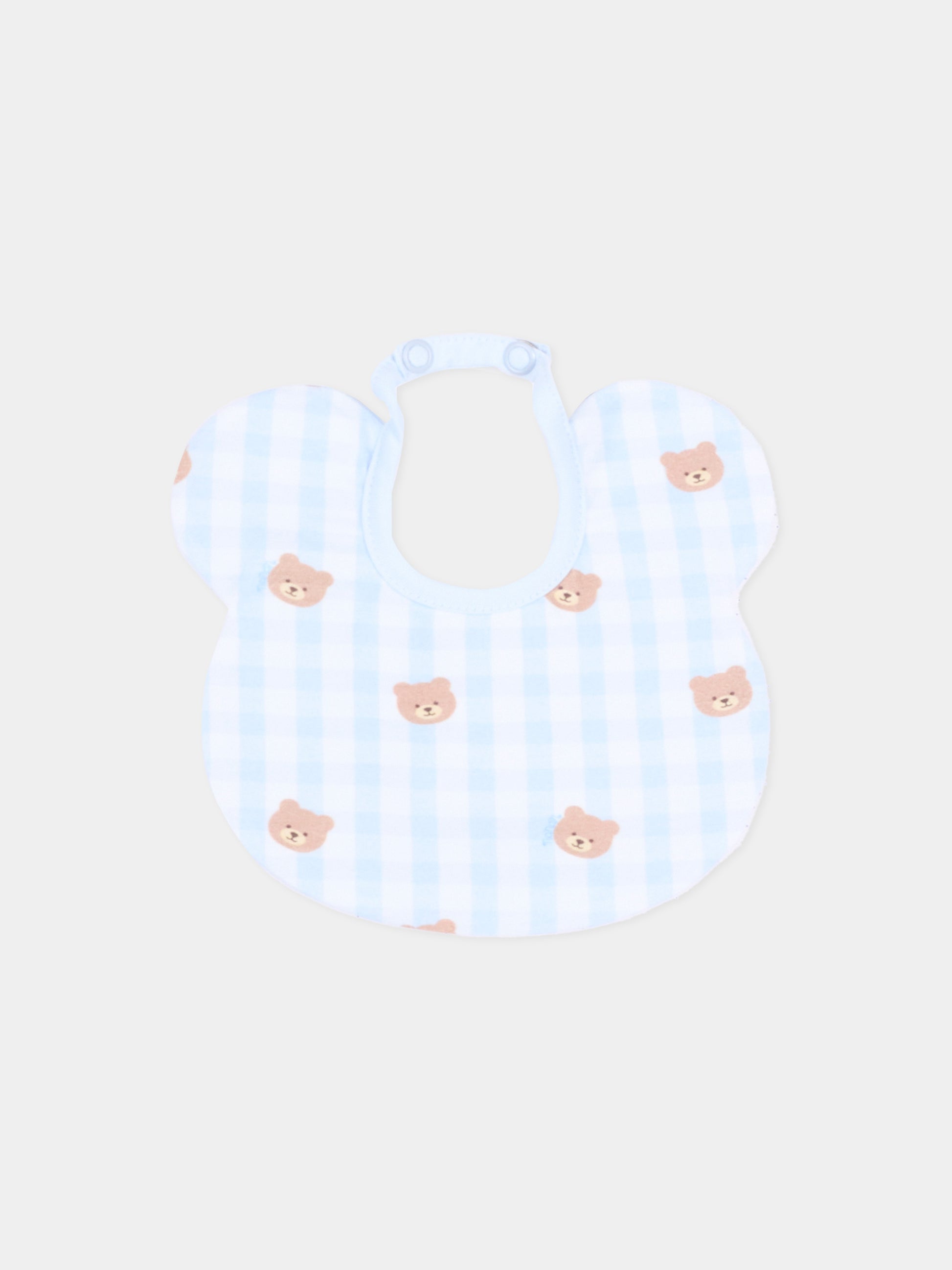 Bavaglino azzurro per neonato con orsetti,Nanán,E26021A
