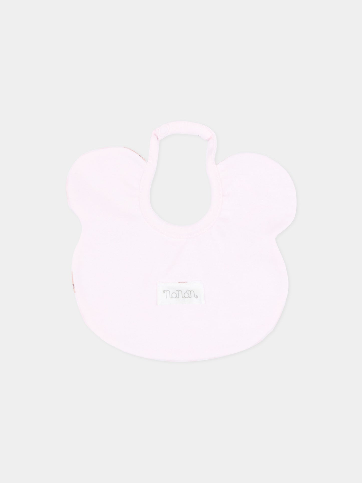 Bavaglino rosa per neonata con teddy bear,Nanán,E26021R