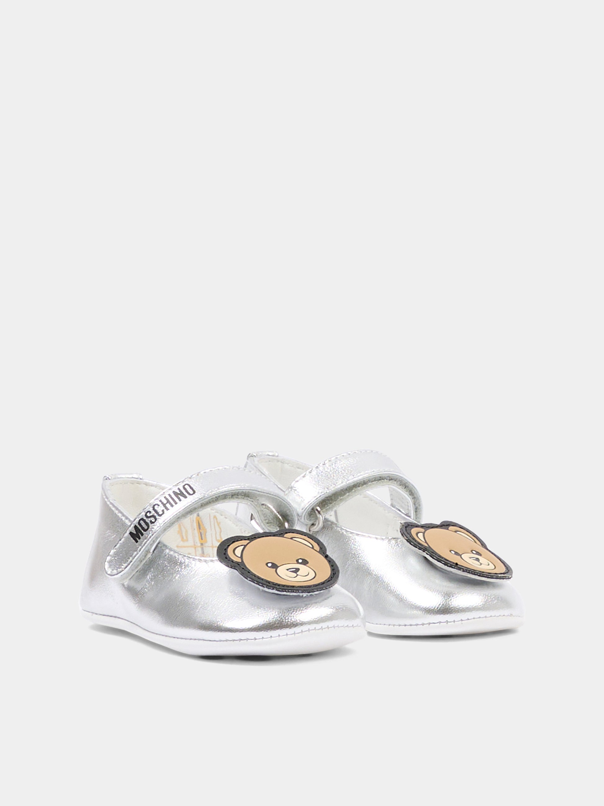 Ballerine argento per neonata con Teddy Bear,Moschino Kids,82885 - VAR2