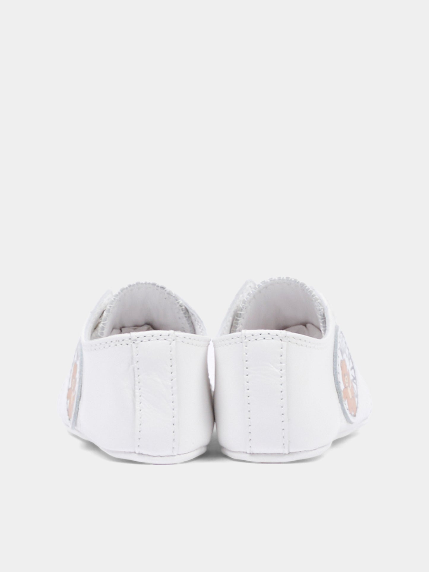 Sneakers basse bianche per neonati con logo,Moschino Kids,82894 - VAR3