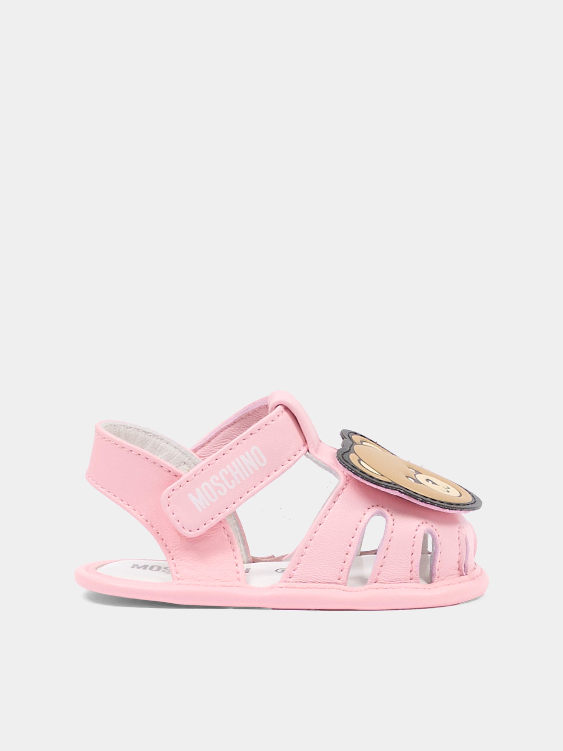 Sandalo rosa per neonata con Teddy Bear,Moschino Kids,82881 - VAR2