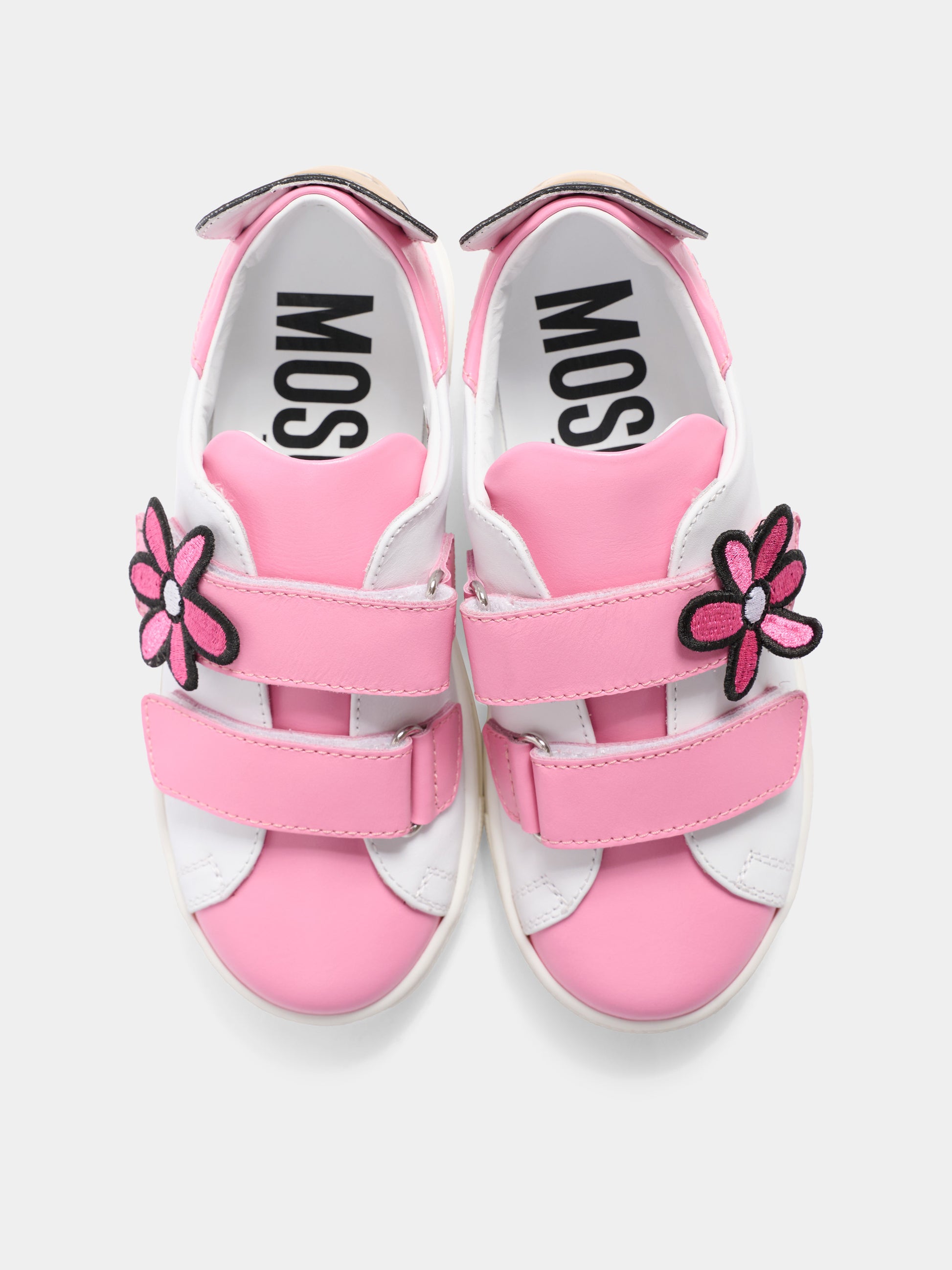 Sneakers rosa per bambina con logo,Moschino Kids,83070 - VAR1