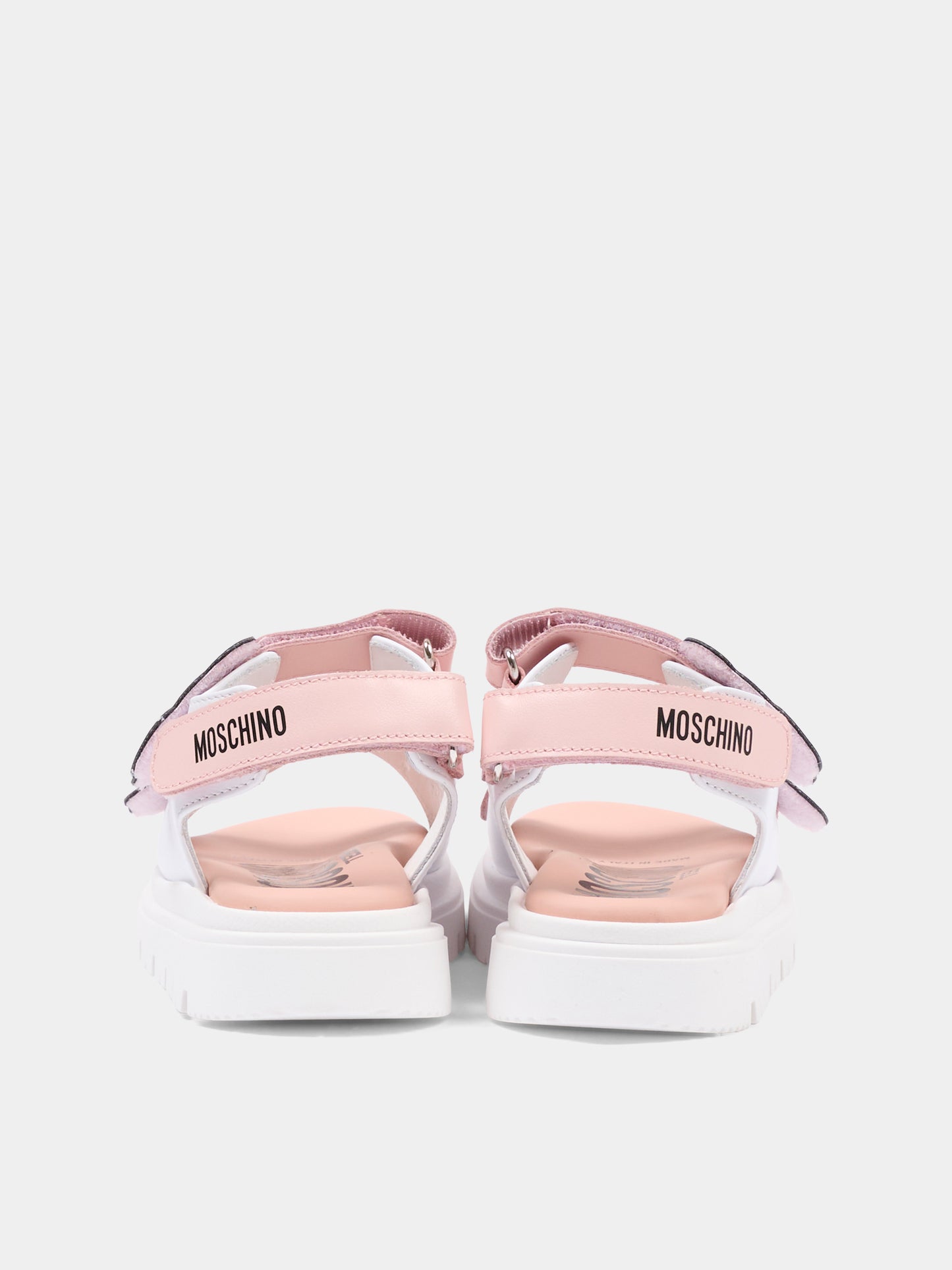 Sandali bianchi per bambina con teddy bear,Moschino Kids,83027 - VAR4