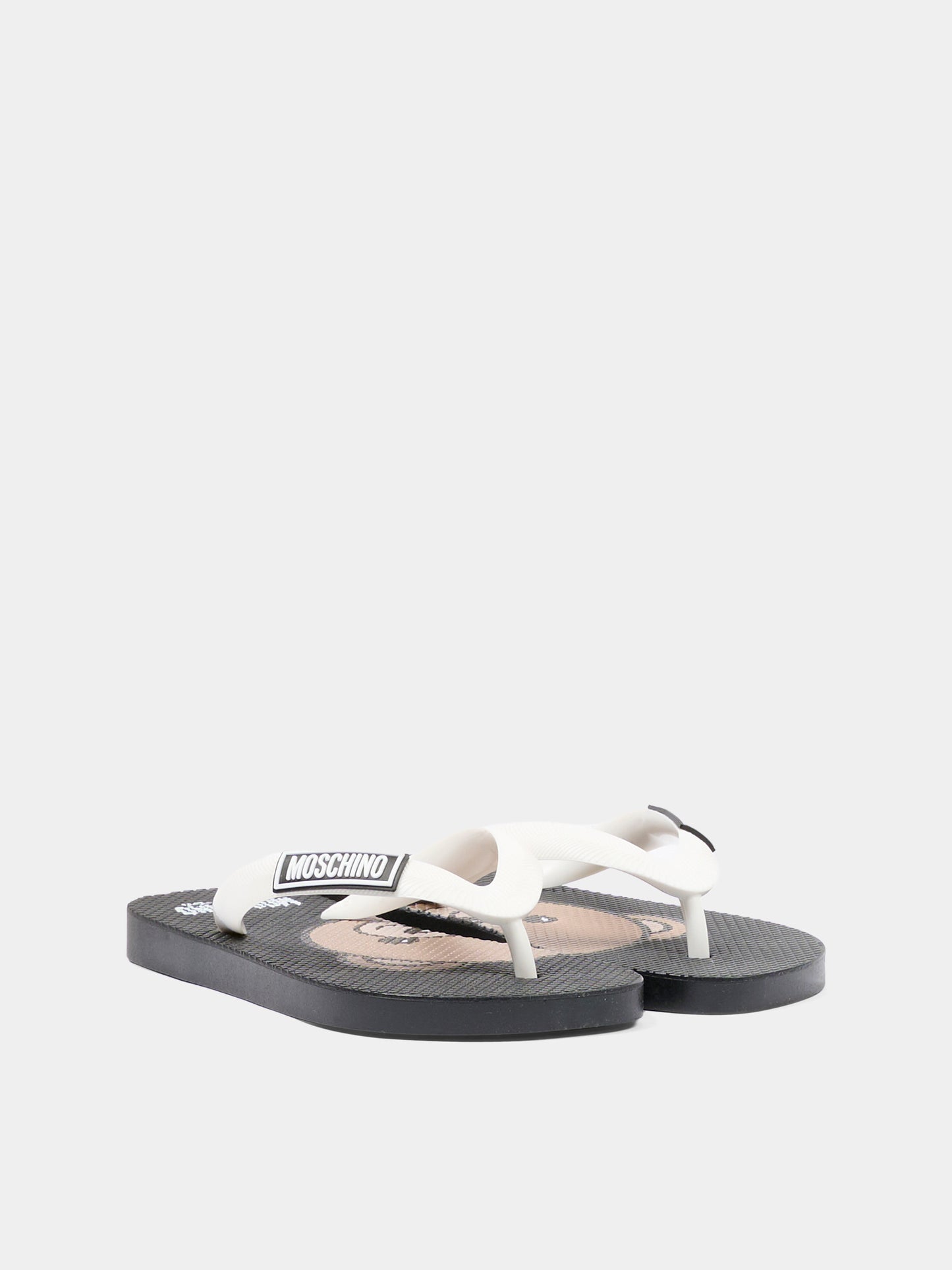 Infradito nere per bambini con logo,Moschino Kids,83122 - VAR1