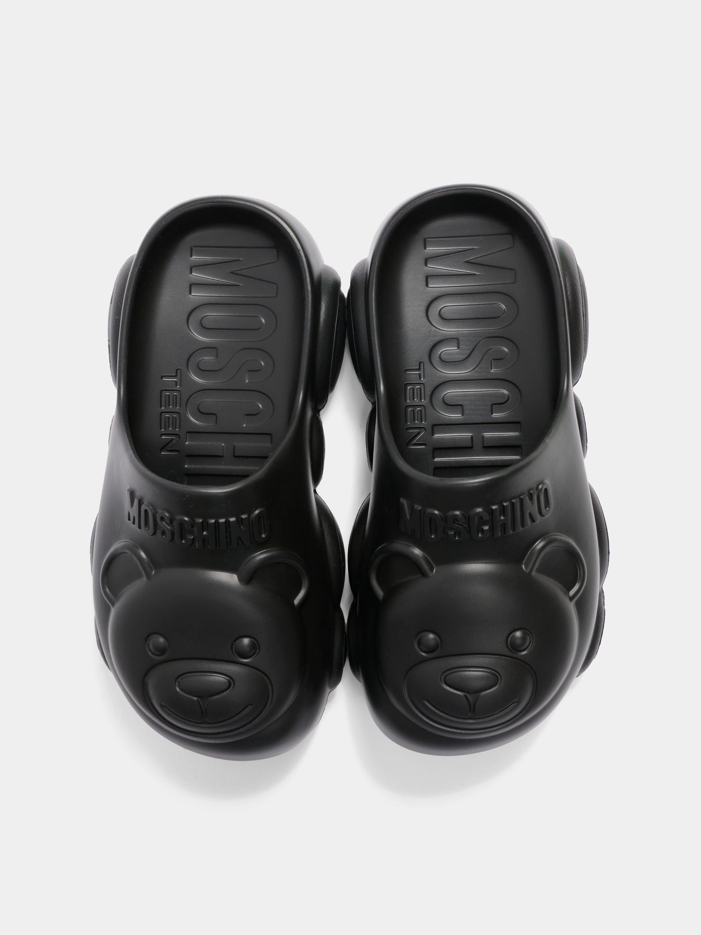 Ciabatte nere per bambini con Teddy Bear,Moschino Kids,83115 - VAR1