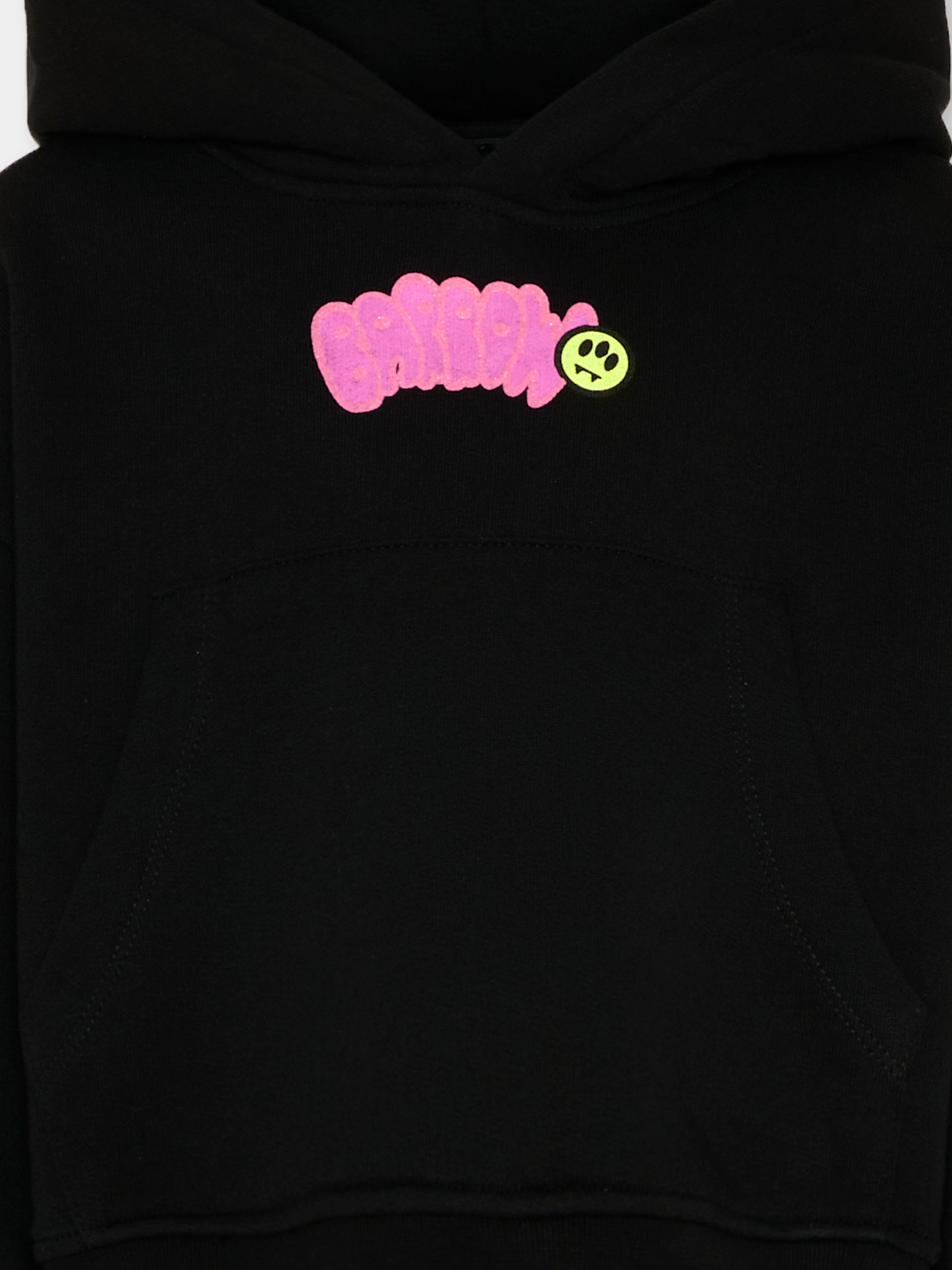 Felpa nera Barrow per bambina con logo,Barrow,S6BKJGHS004 110