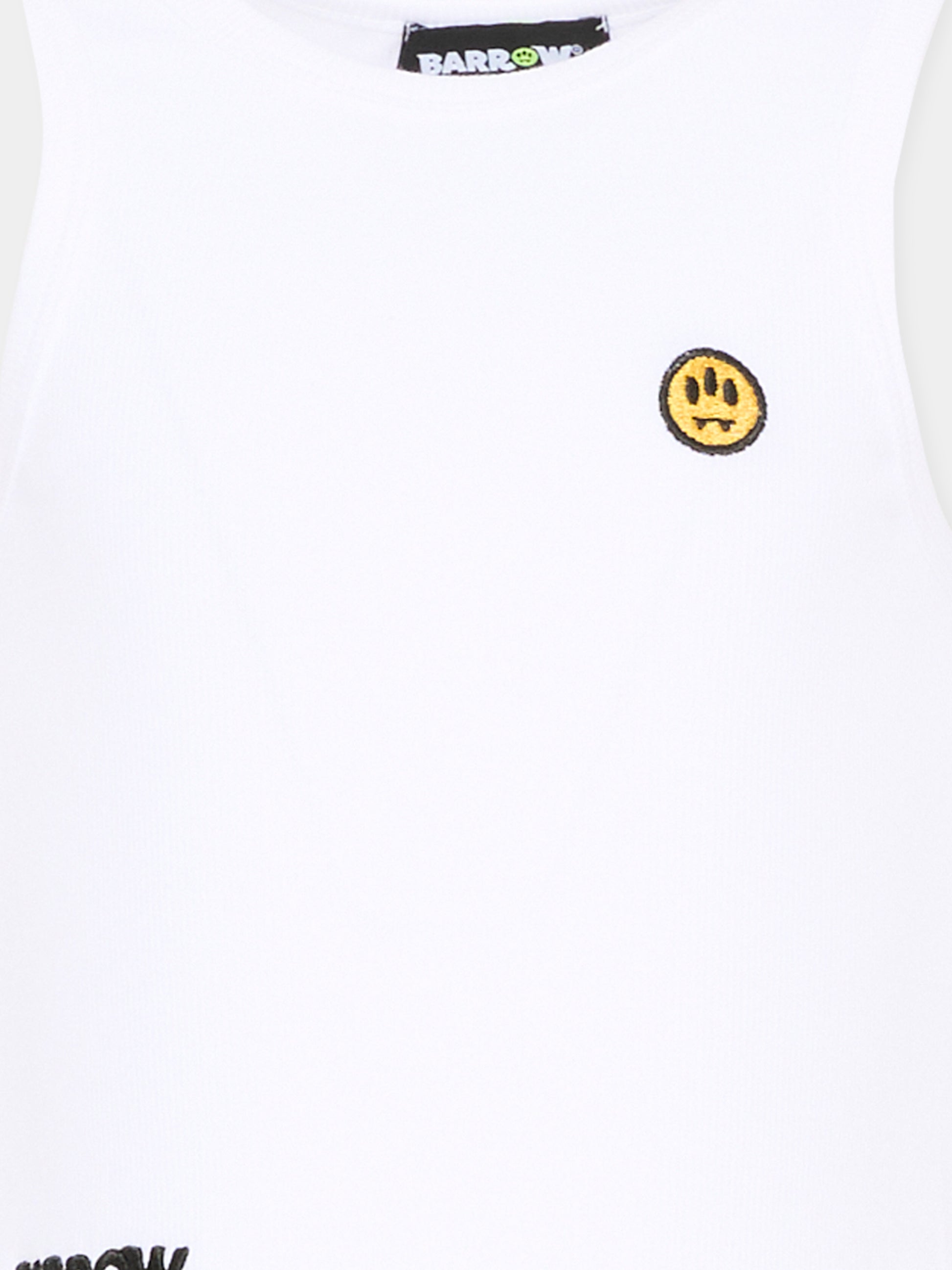 Canotta bianca per bambina con logo,Barrow,S6BKJGTA021 002