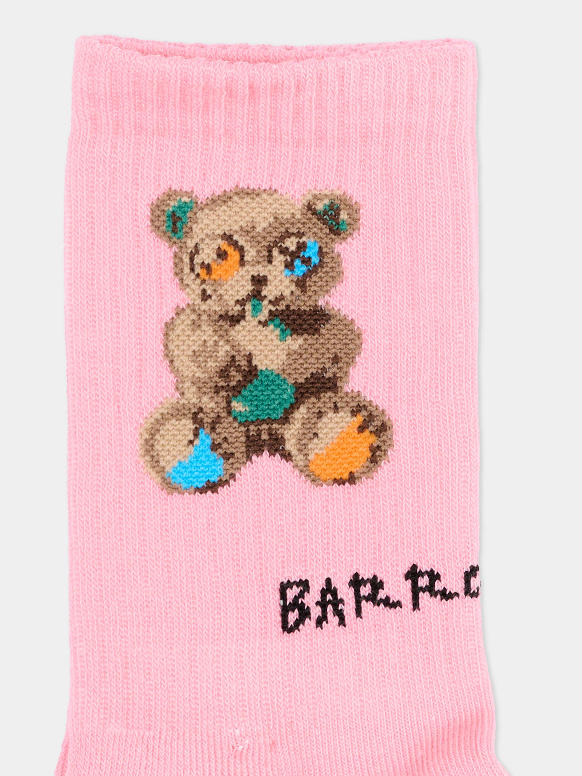 Calzini rosa per bambina con Teddy Bear,Barrow,S6BKJUSO028 BW311