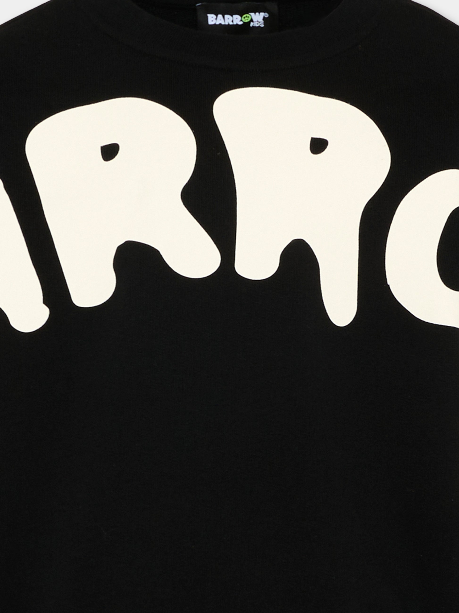 Felpa nera per bambini con logo,Barrow,S6BKJUSW016 110