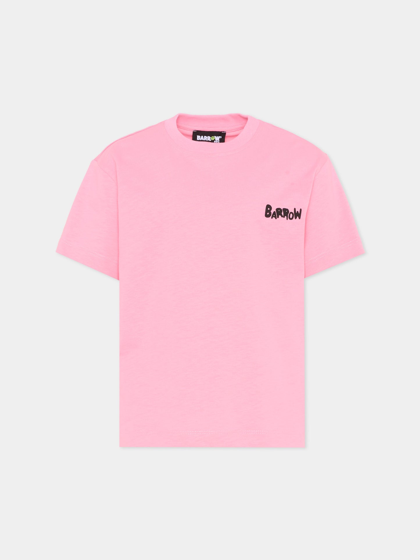 T-Shirt rosa per bambina con smile,Barrow,S6BKJUTH008 BW311