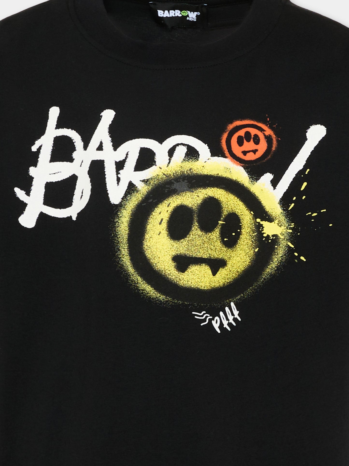 T-Shirt nera per bambina con stampa logo,Barrow,S6BKJUTH055 110