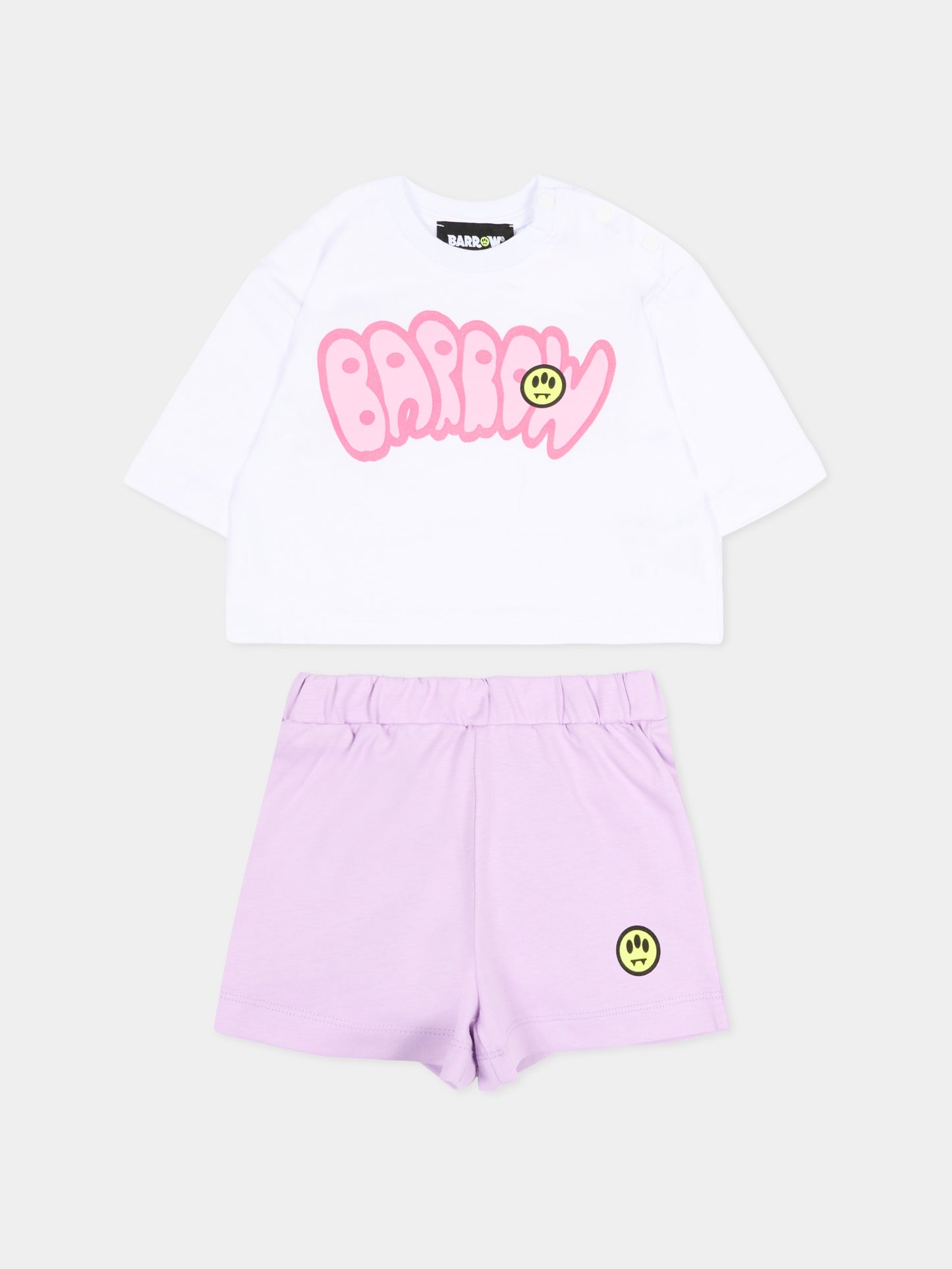 Completo sportivo lilla per neonata con logo,Barrow,S6BKNGTR197 002/01
