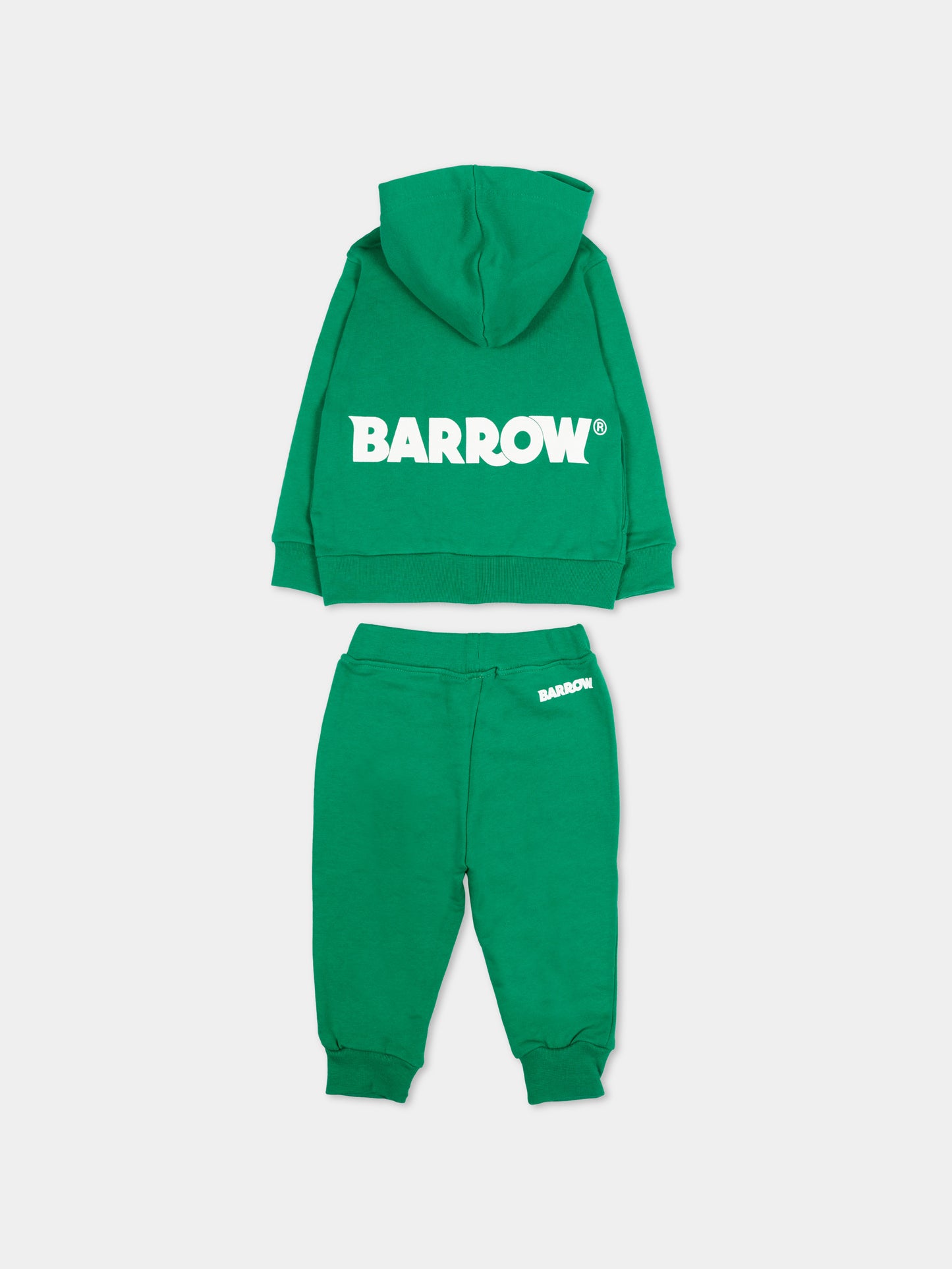 Completo sportivo verde per neonati con logo,Barrow,S6BKUNSF190 080