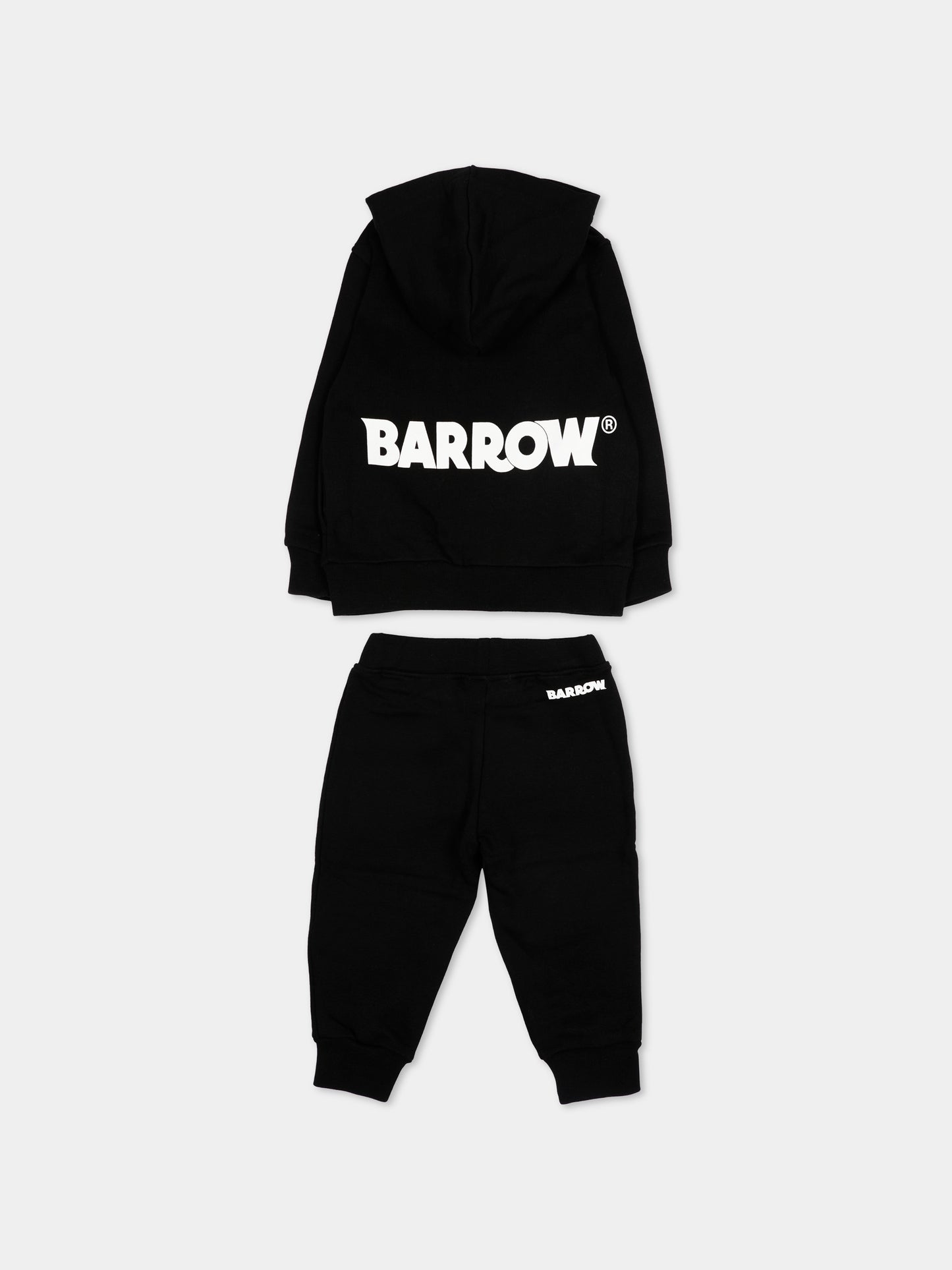 Completo sportivo nero per neonati con logo,Barrow,S6BKUNSF190 110