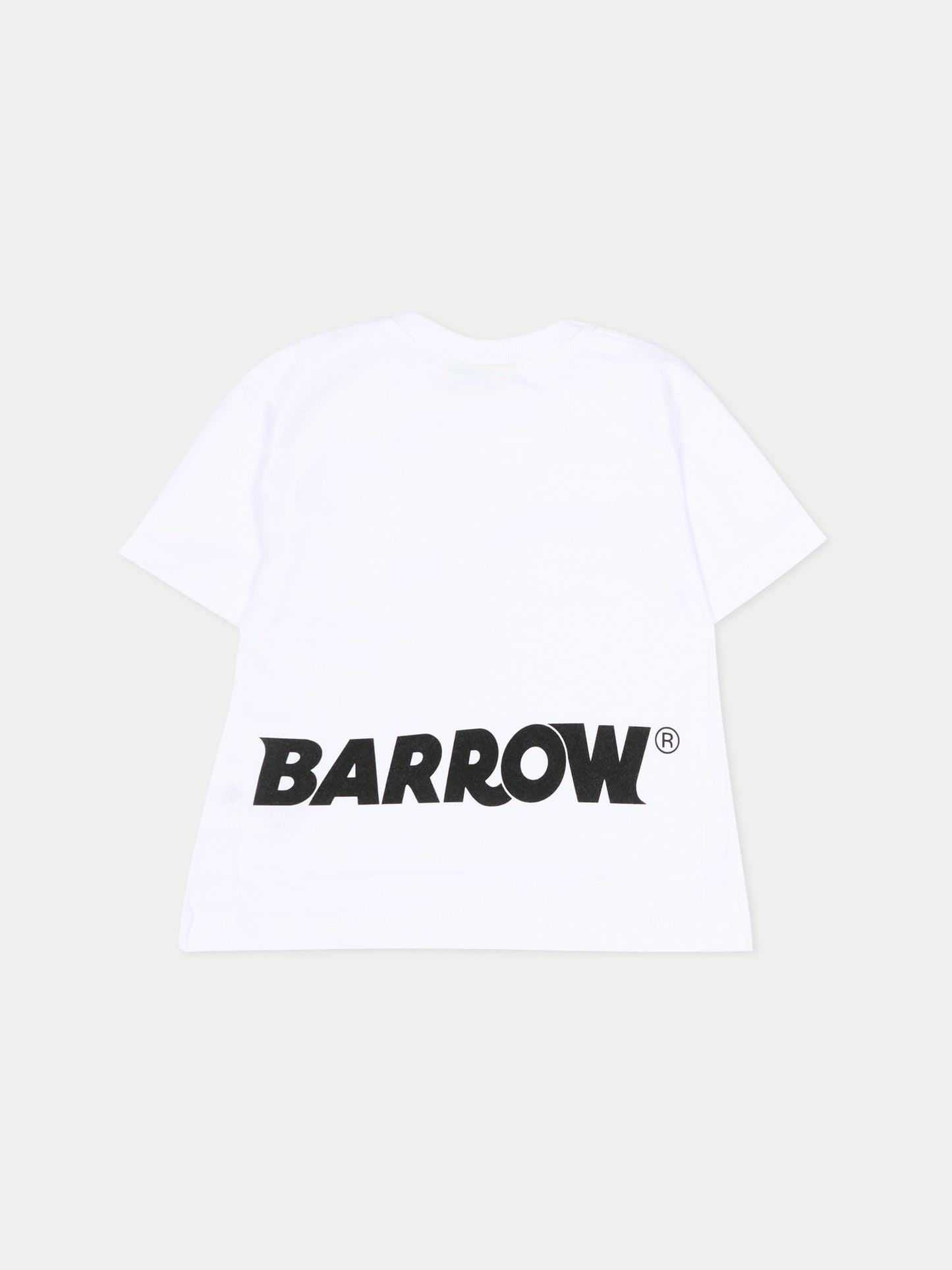 T-Shirt bianca per neonati con logo,Barrow,S6BKUNTH207 002
