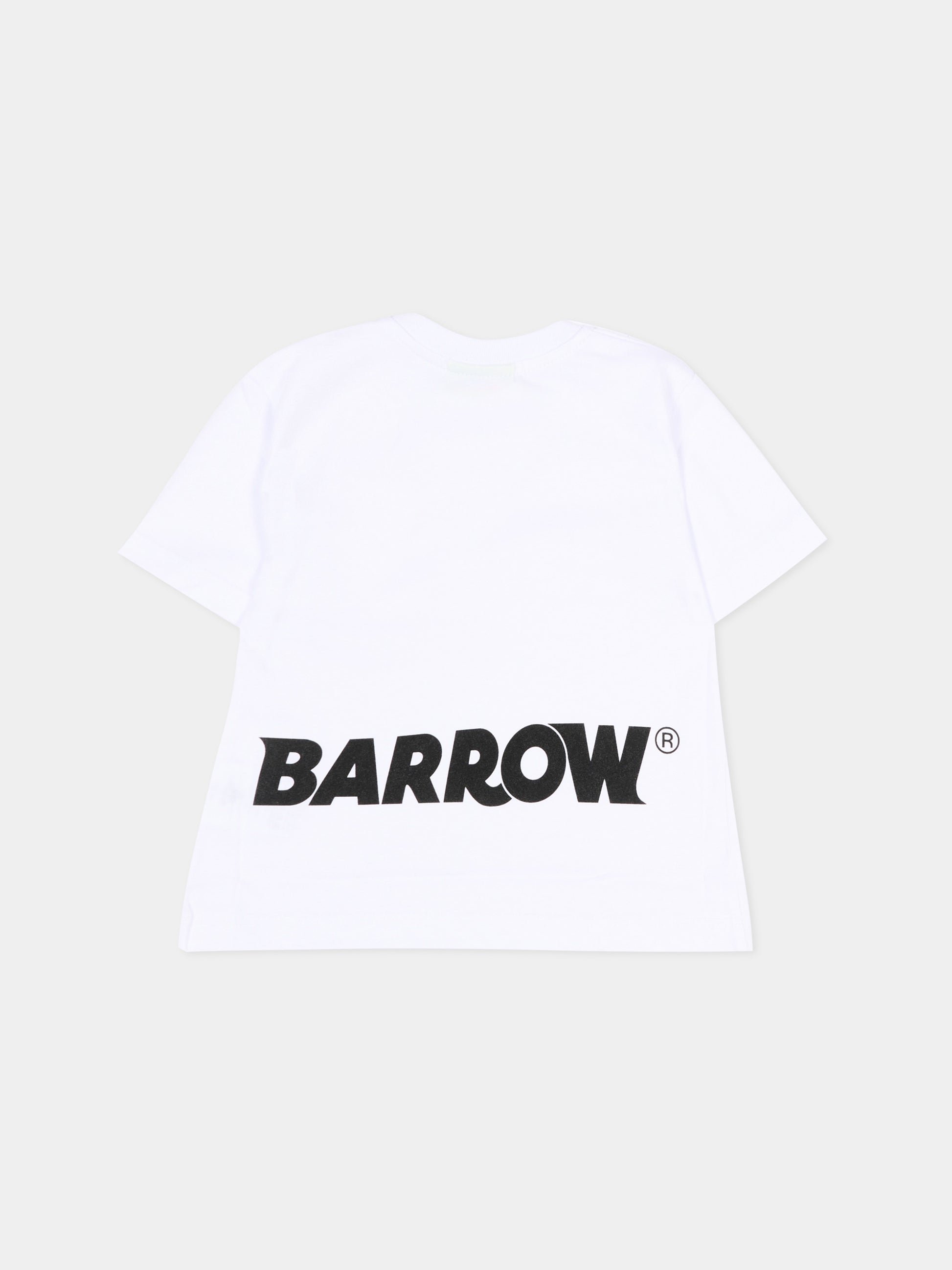 T-Shirt bianca per neonati con logo,Barrow,S6BKUNTH207 002