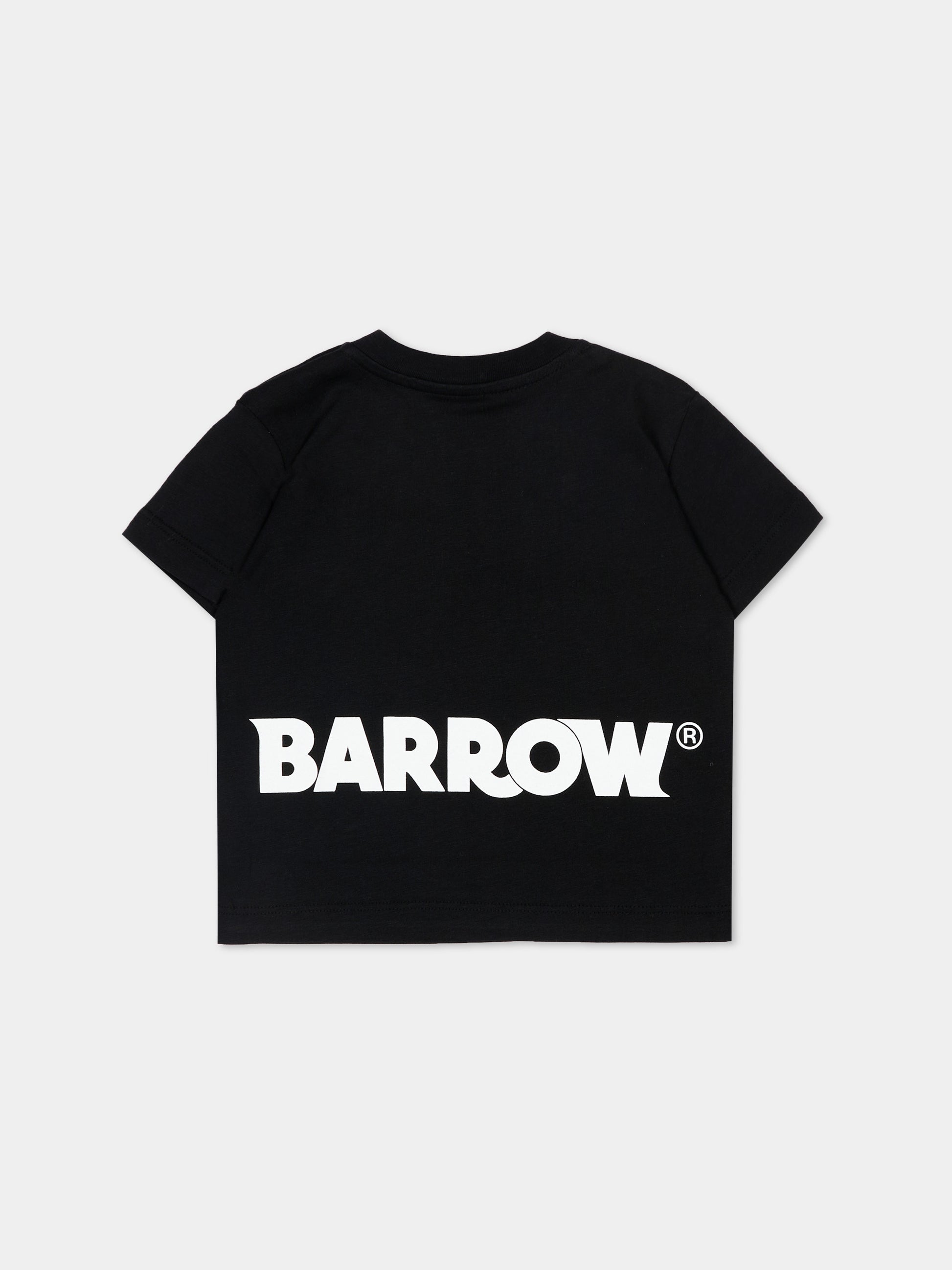 T-Shirt nera per neonati con logo,Barrow,S6BKUNTH207 110