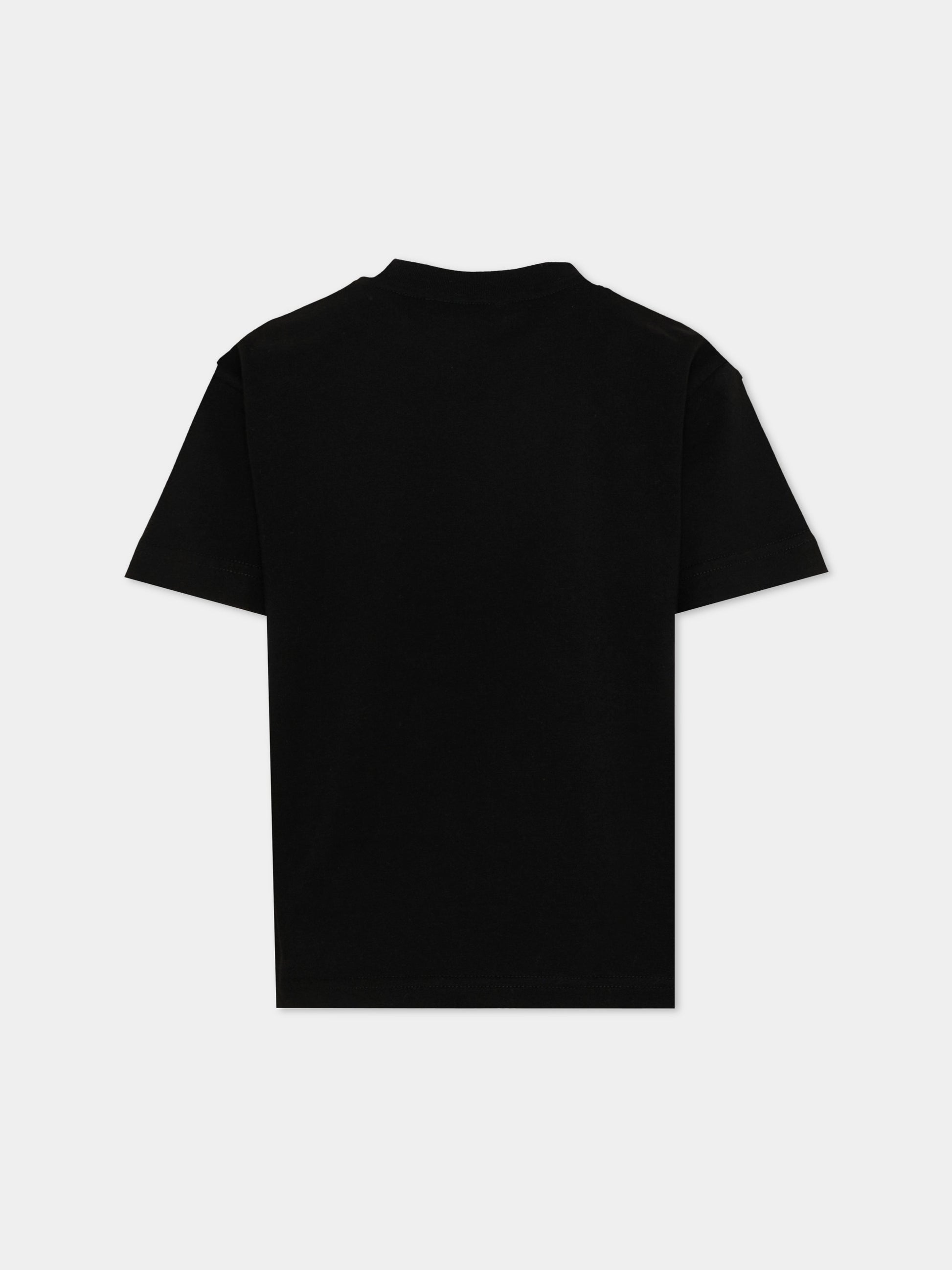 T-Shirt nera per bambini con logo,Palm Angels,PBAA003S26JER004 110