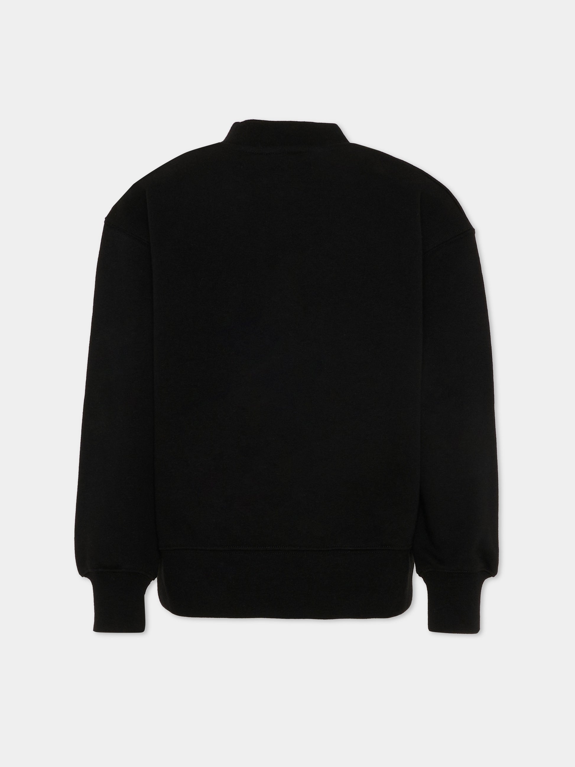 Felpa nero Palm Angels per bambini logo back,Palm Angels,PBBA012S26FLE001 110