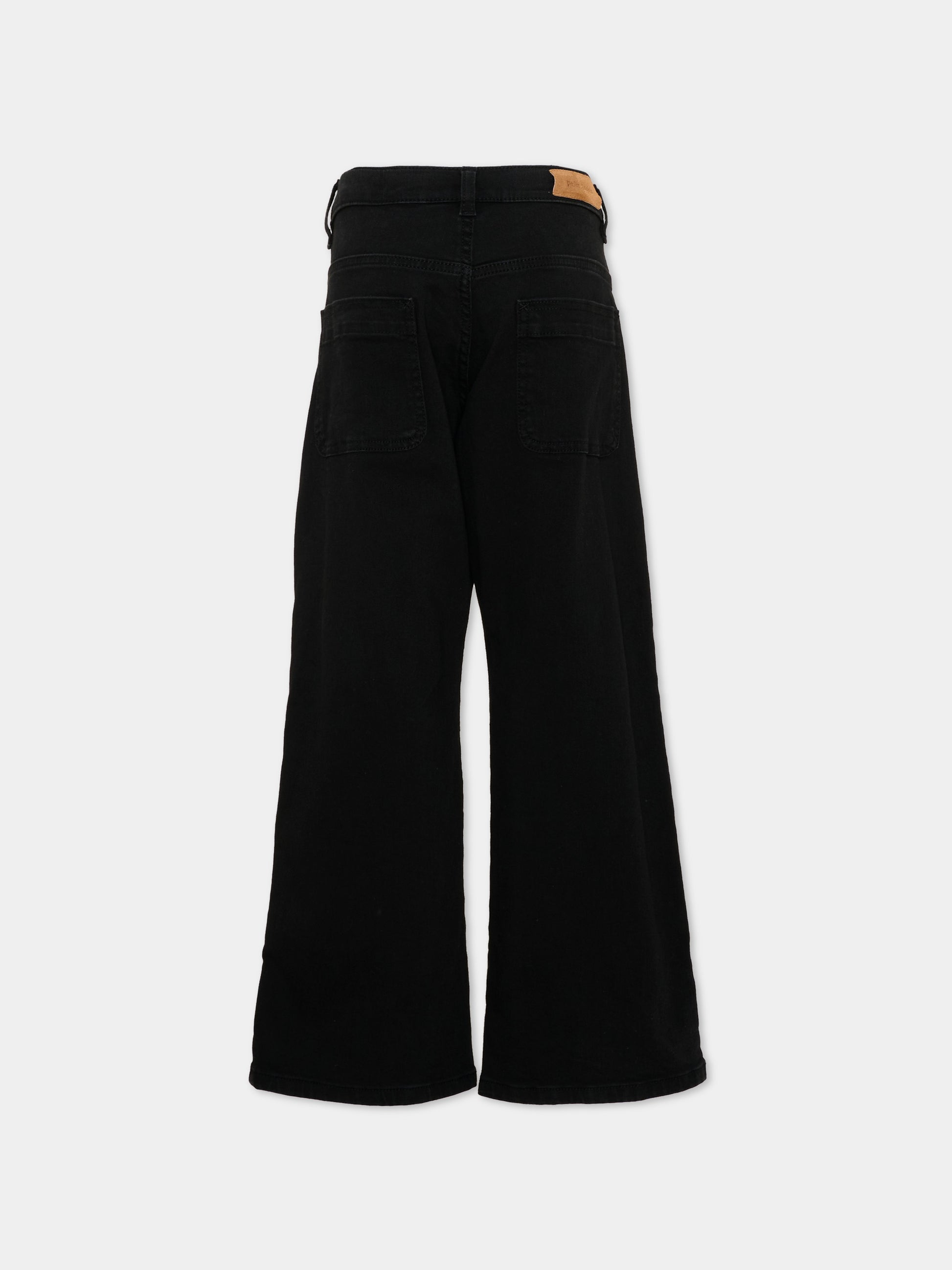 Pantaloni casual neri per bambino con logo,Palm Angels,PBCA01HS26FAB001 110