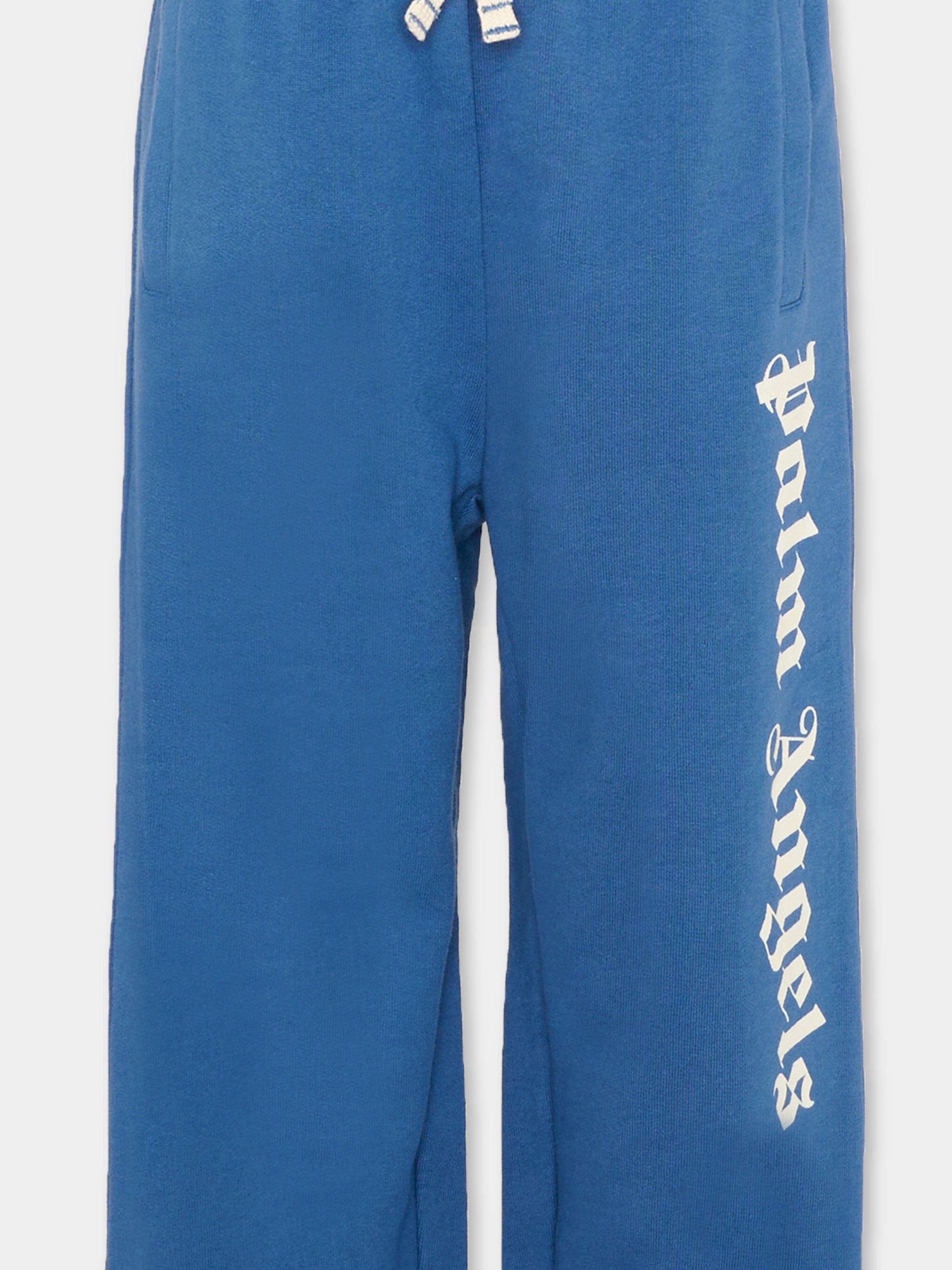 Pantaloni sportivi blu per bambini con logo,Palm Angels,PBCH008S26FLE001 060