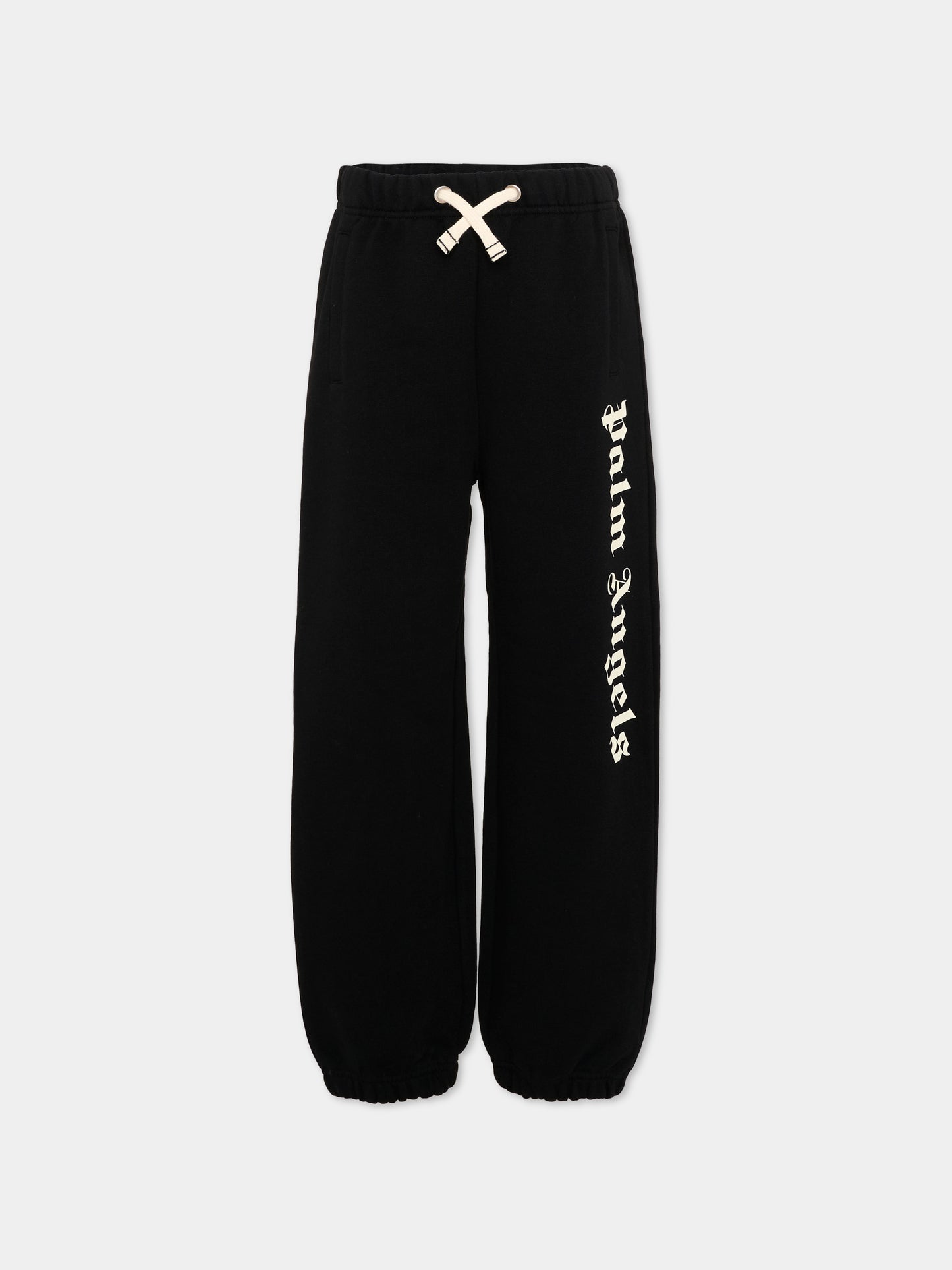 Pantaloni sportivi neri per bambini con logo,Palm Angels,PBCH008S26FLE001 110
