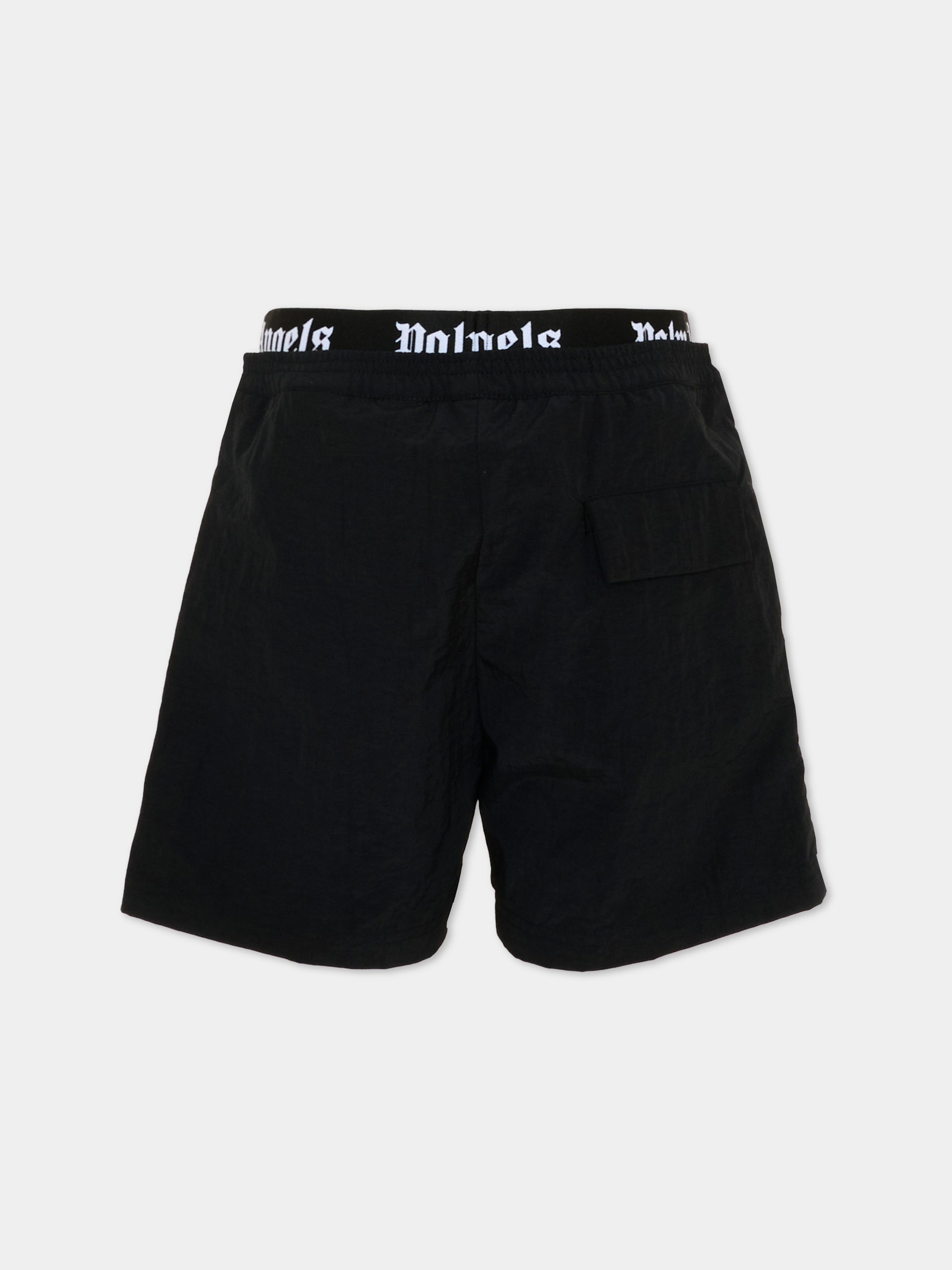 Boxer mare nero per bambino con logo,Palm Angels,PBFD005S26FAB001 110
