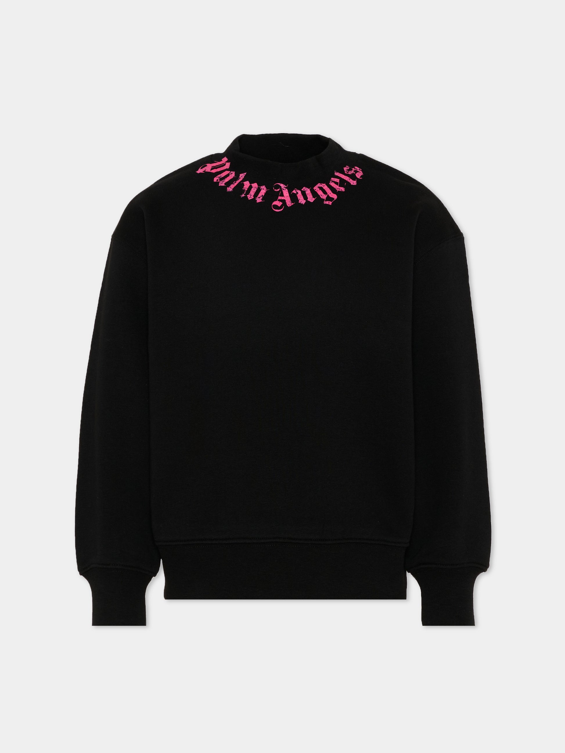 Felpa nera per bambina con logo,Palm Angels,PGBA013S26FLE004 110